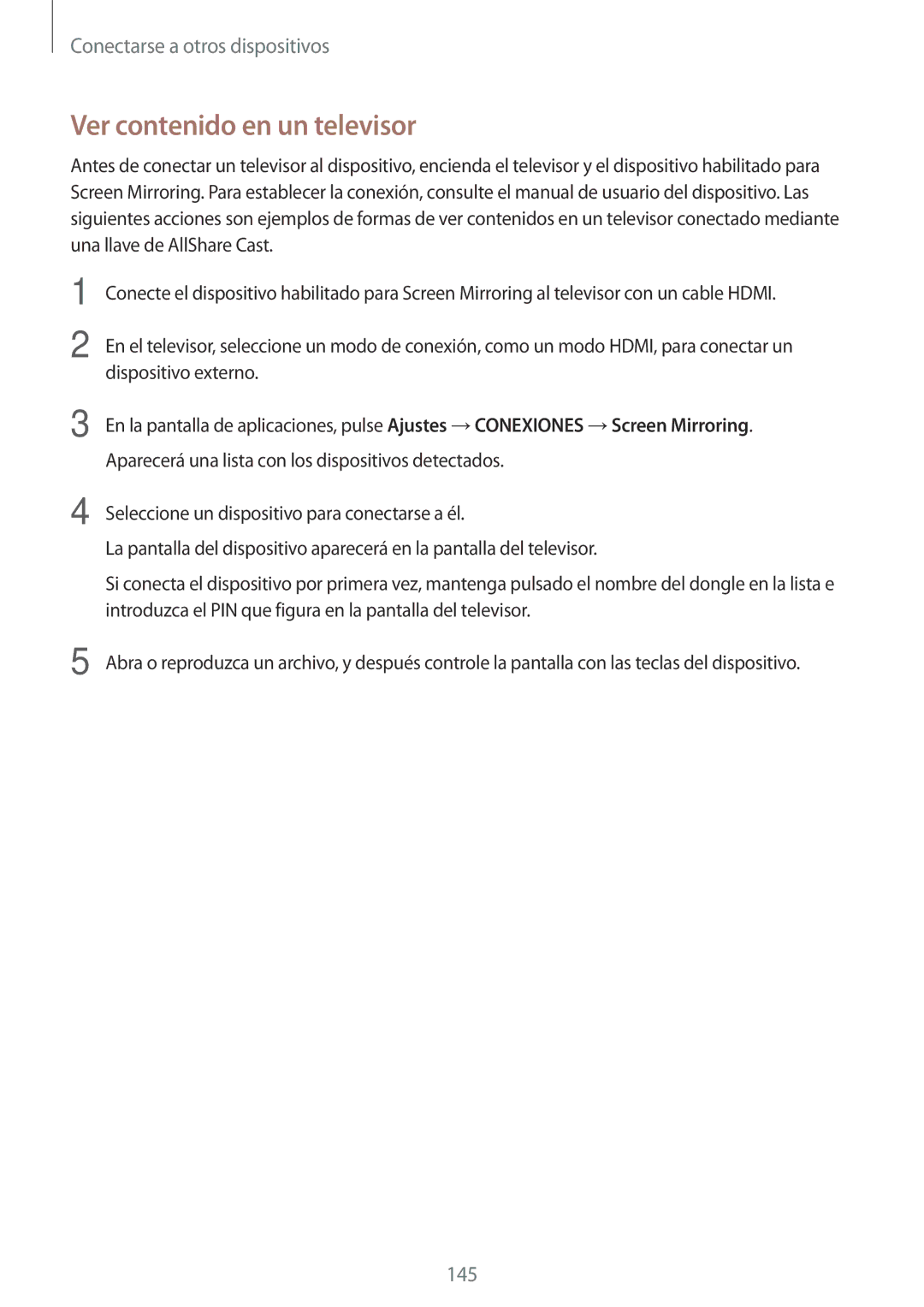 Samsung SM-T700NZWADBT, SM-T700NZWAXEO, SM-T700NZWATPH, SM-T700NTSATPH, SM-T700NTSAPHE manual Ver contenido en un televisor 