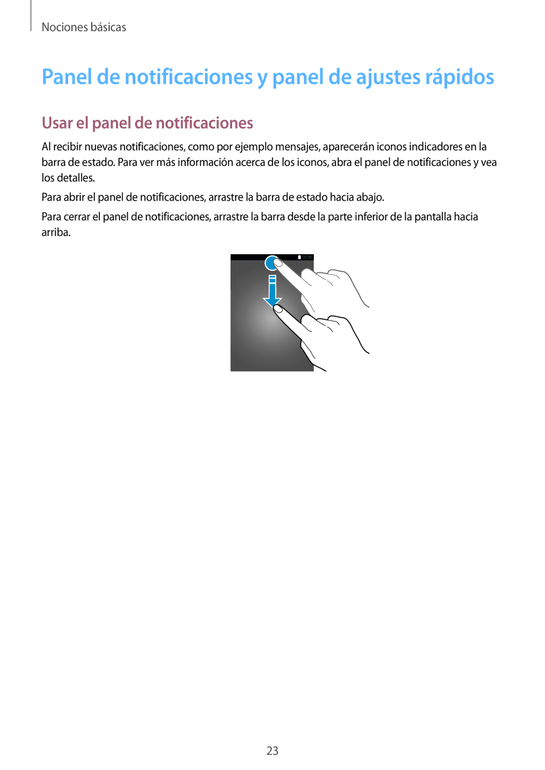 Samsung SM-T700NTSAXEH, SM-T700NZWAXEO Panel de notificaciones y panel de ajustes rápidos, Usar el panel de notificaciones 