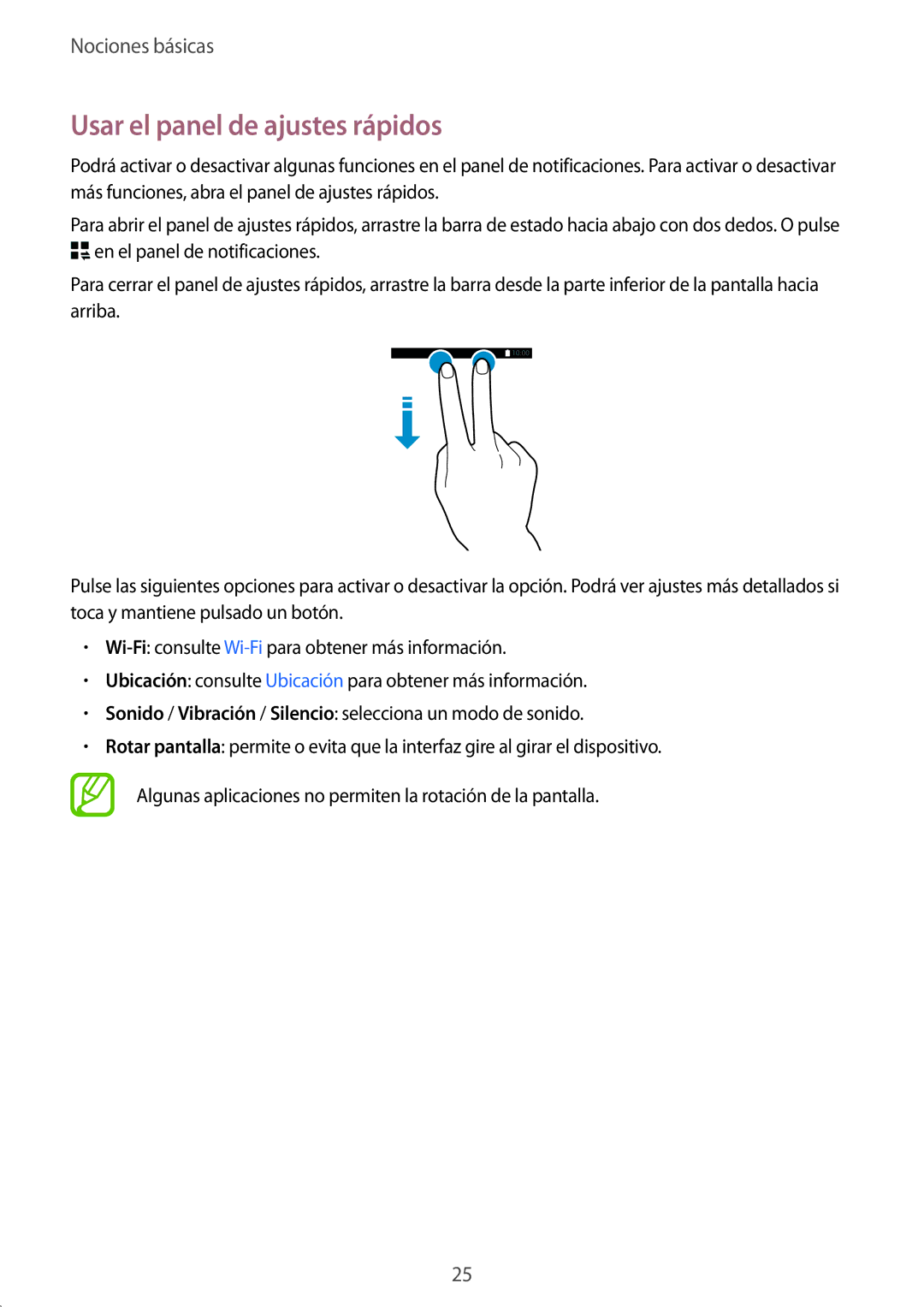 Samsung SM-T700NZWADBT, SM-T700NZWAXEO, SM-T700NZWATPH, SM-T700NTSATPH, SM-T700NTSAPHE manual Usar el panel de ajustes rápidos 