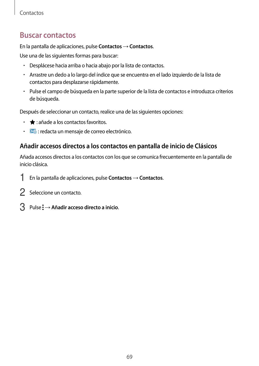 Samsung SM-T700NTSATGY, SM-T700NZWAXEO, SM-T700NZWADBT manual Buscar contactos, Pulse →Añadir acceso directo a inicio 