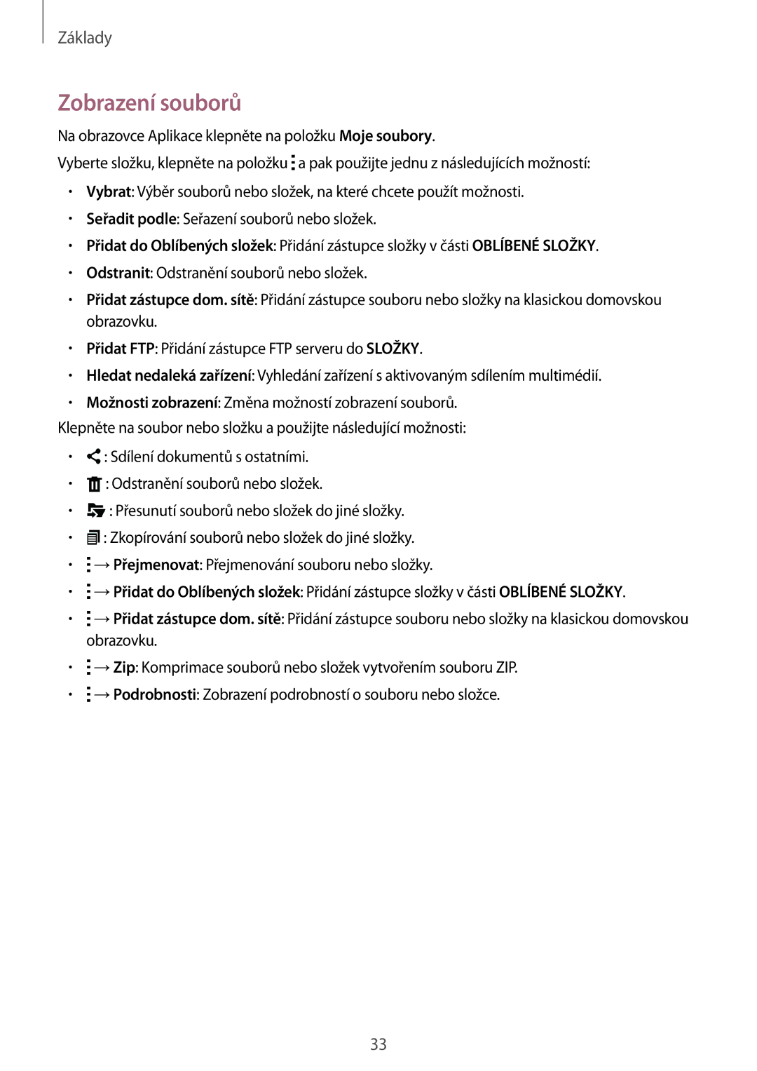 Samsung SM-T700NTSAXEO, SM-T700NZWAXEO, SM-T700NZWAEUR, SM-T700NTSAEUR, SM-T700NTSAATO, SM-T700NZWAATO manual Zobrazení souborů 