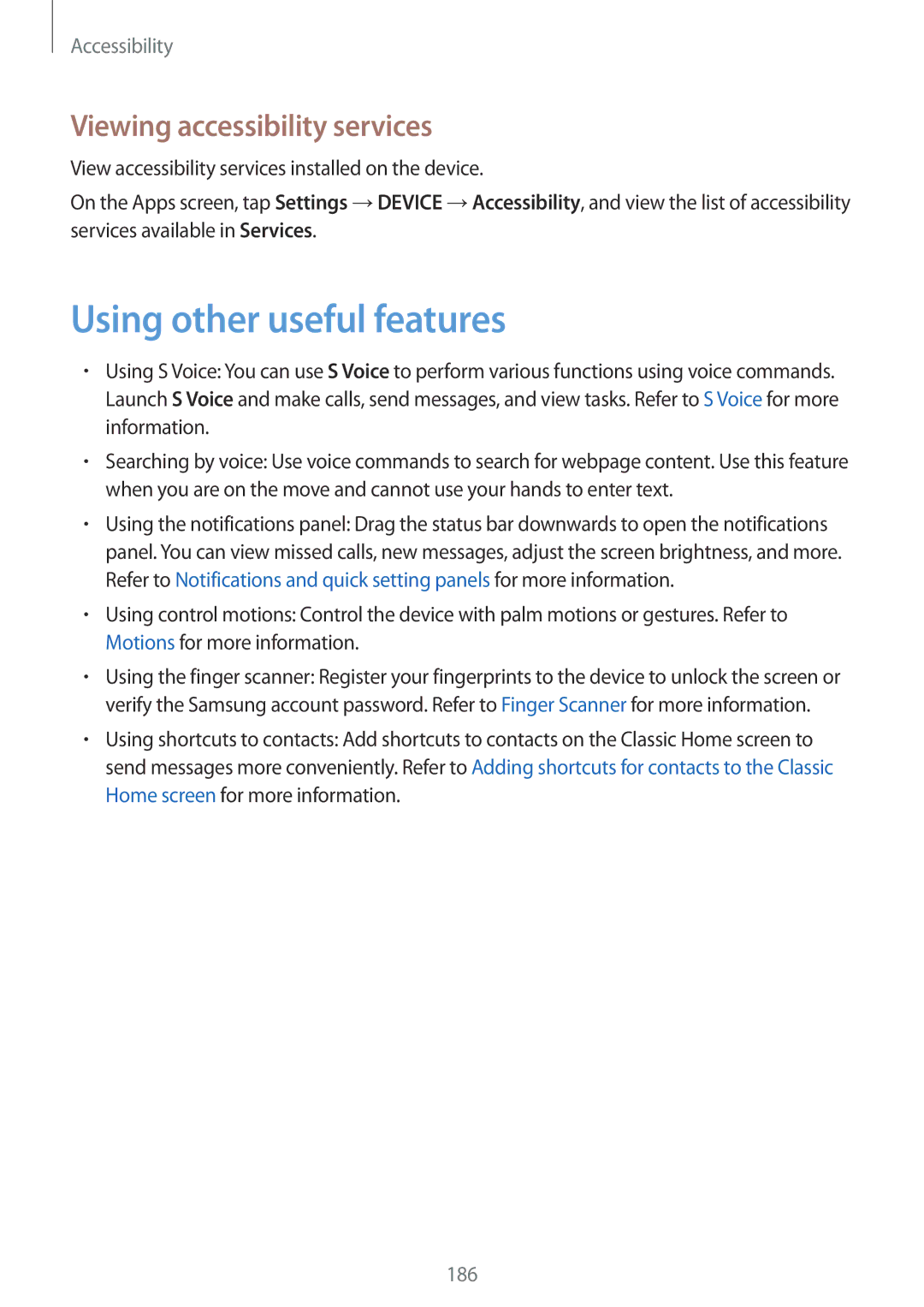 Samsung SM-T700NZWADBT, SM-T700NZWAXEO, SM-T700NZWASEB manual Using other useful features, Viewing accessibility services 