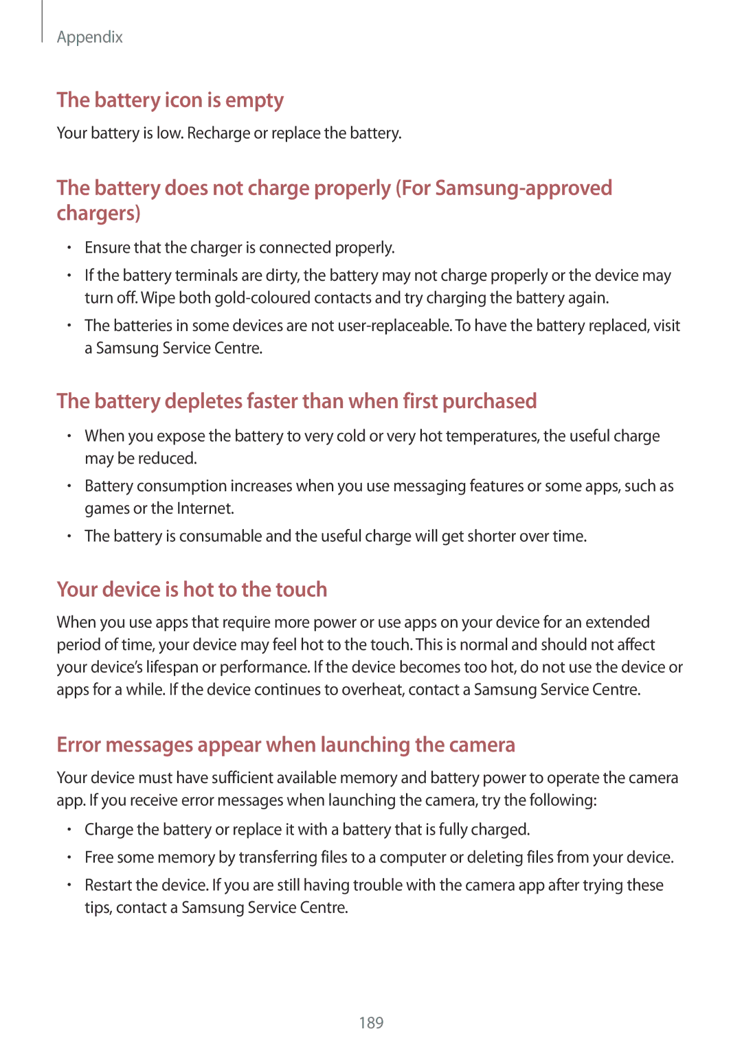 Samsung SM-T700NZWAEUR Your battery is low. Recharge or replace the battery, Ensure that the charger is connected properly 