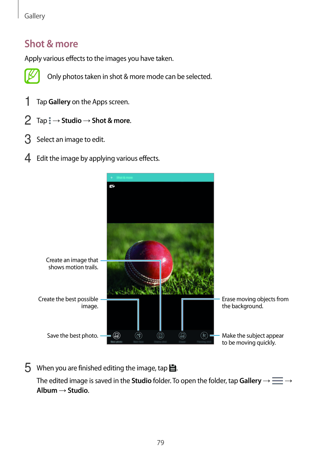 Samsung SM-T700NTSAAUT, SM-T700NZWAXEO, SM-T700NZWASEB manual Shot & more, When you are finished editing the image, tap 