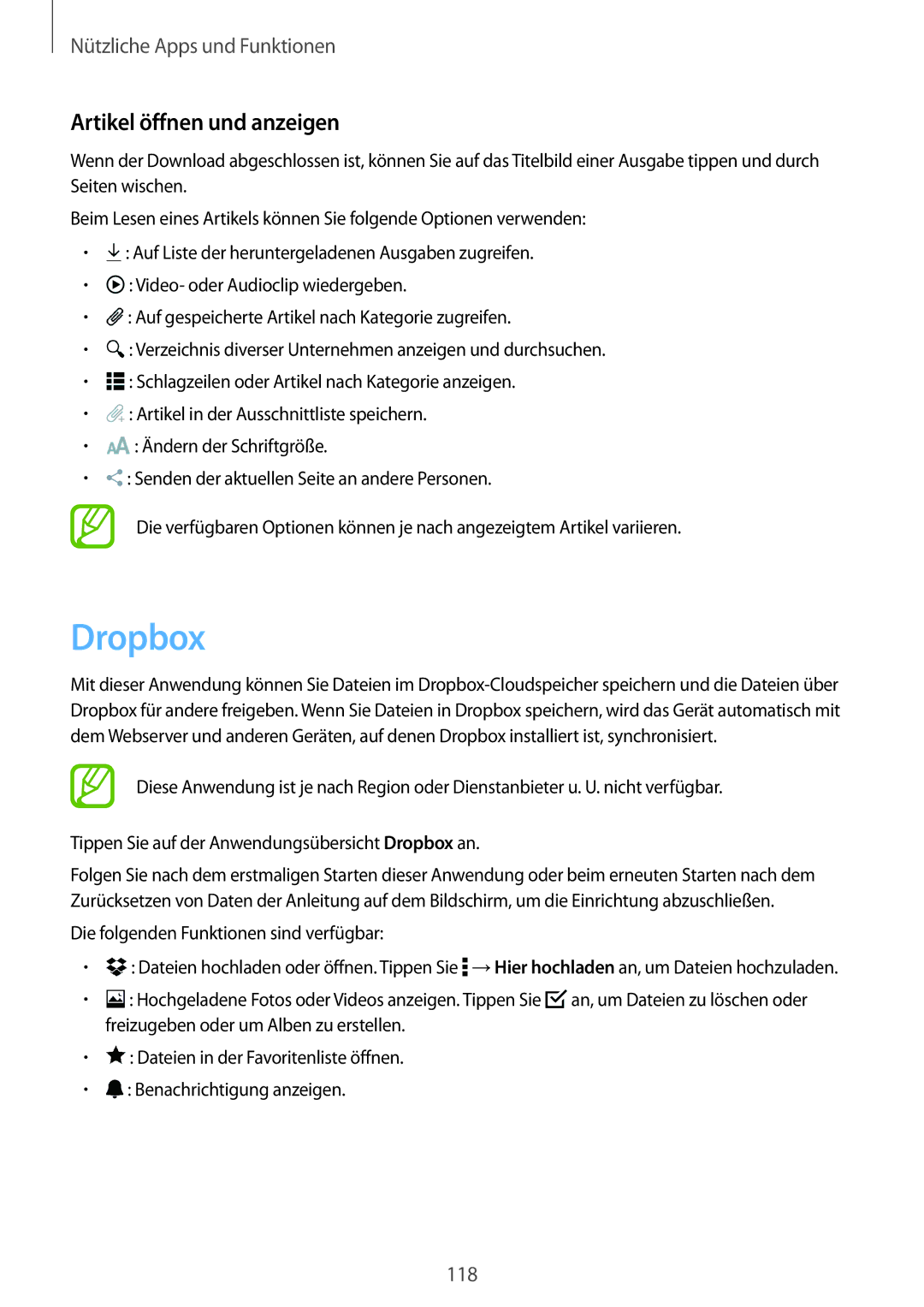 Samsung SM-T700NTSASEB, SM-T700NZWAXEO, SM-T700NZWASEB, SM-T700NZWADBT, SM-T700NTSADBT Dropbox, Artikel öffnen und anzeigen 