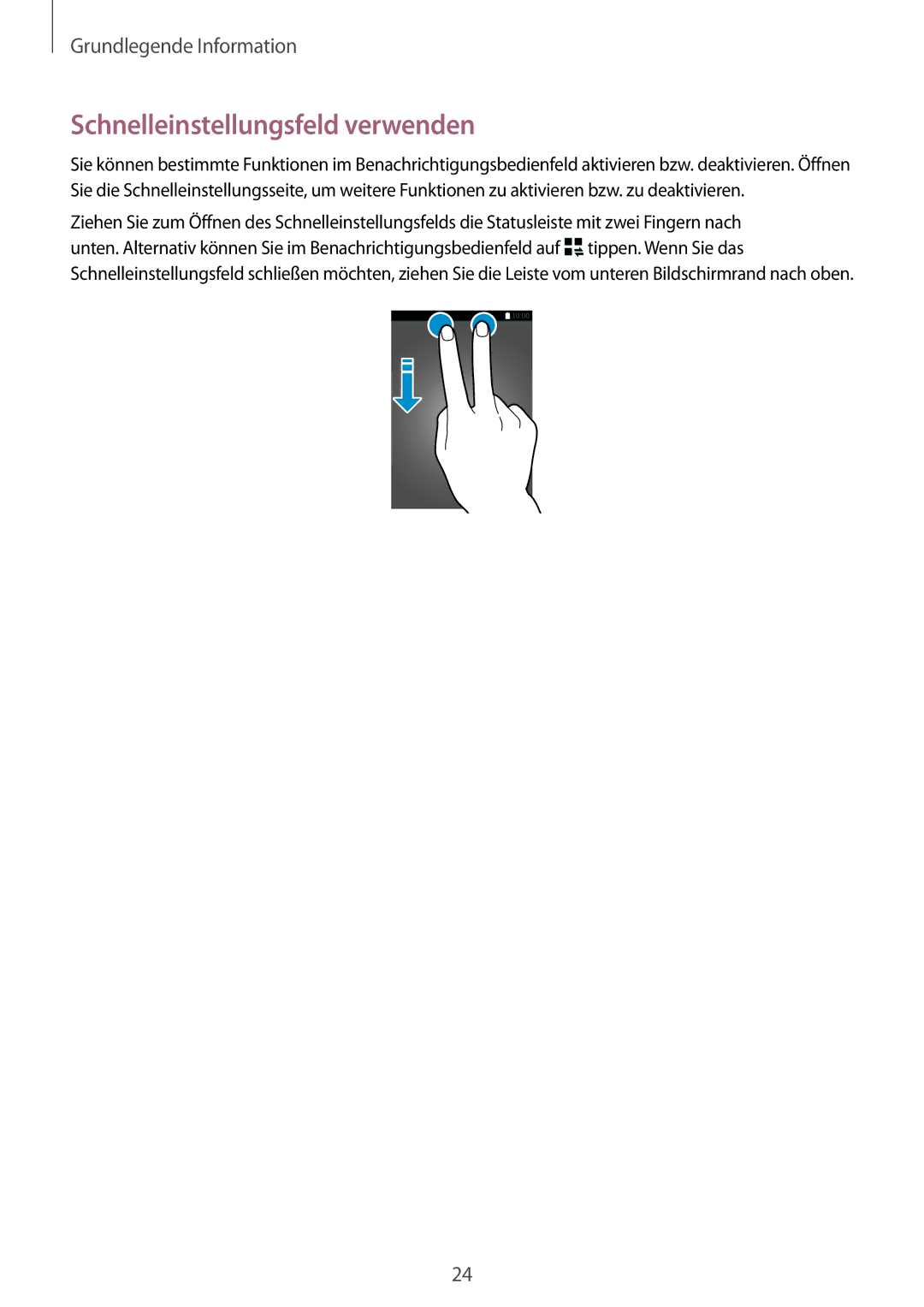 Samsung SM-T700NTSATPH, SM-T700NZWAXEO, SM-T700NZWASEB, SM-T700NZWADBT, SM-T700NTSADBT manual Schnelleinstellungsfeld verwenden 