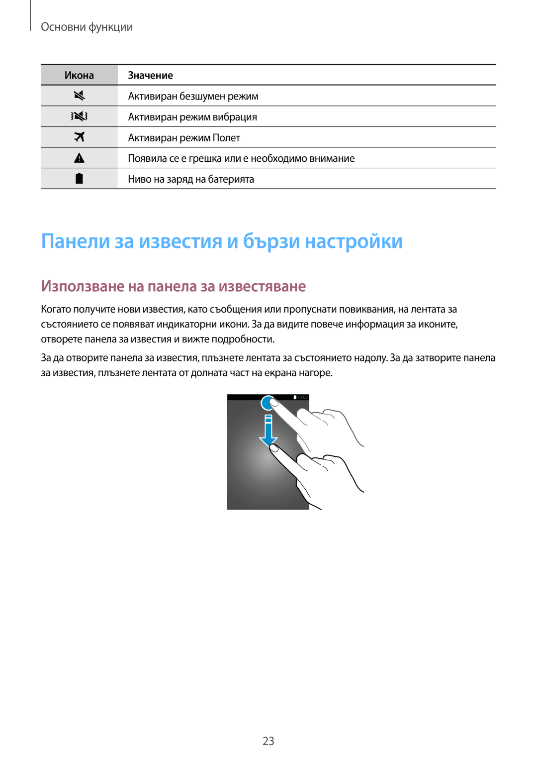 Samsung SM-T705NZWABGL, SM-T705NTSABGL manual Панели за известия и бързи настройки, Използване на панела за известяване 