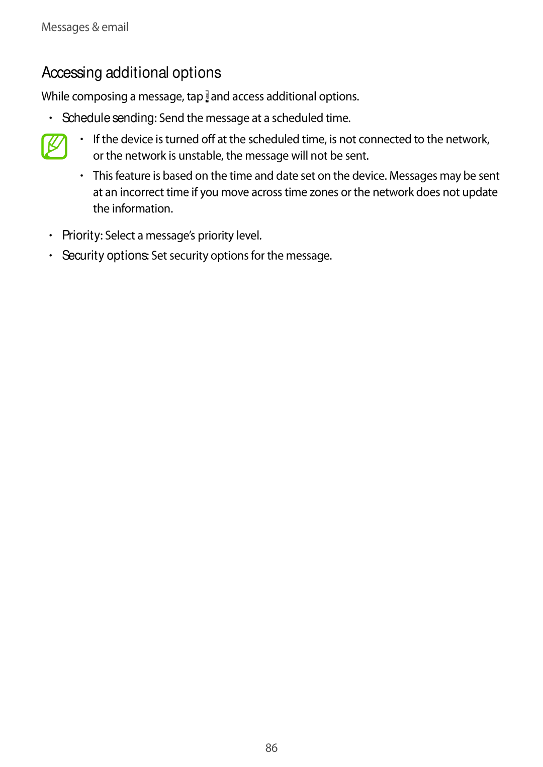 Samsung SM-T705NTSAXXV, SM-T705NTSAKSA, SM-T705NZWAXXV, SM-T705NTSASEE, SM-T705NZWASEE manual Accessing additional options 