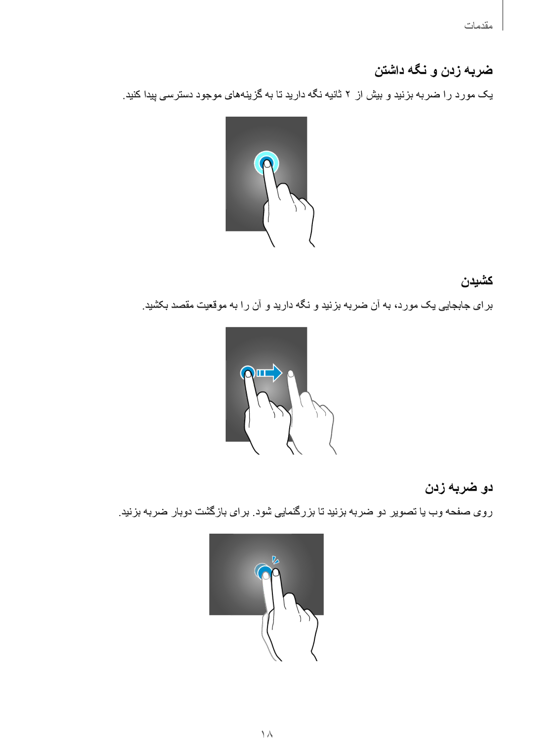 Samsung SM-T705NTSAKSA manual نتشاد هگن و ندز هبرض, ندیشک, ندز هبرض ود 