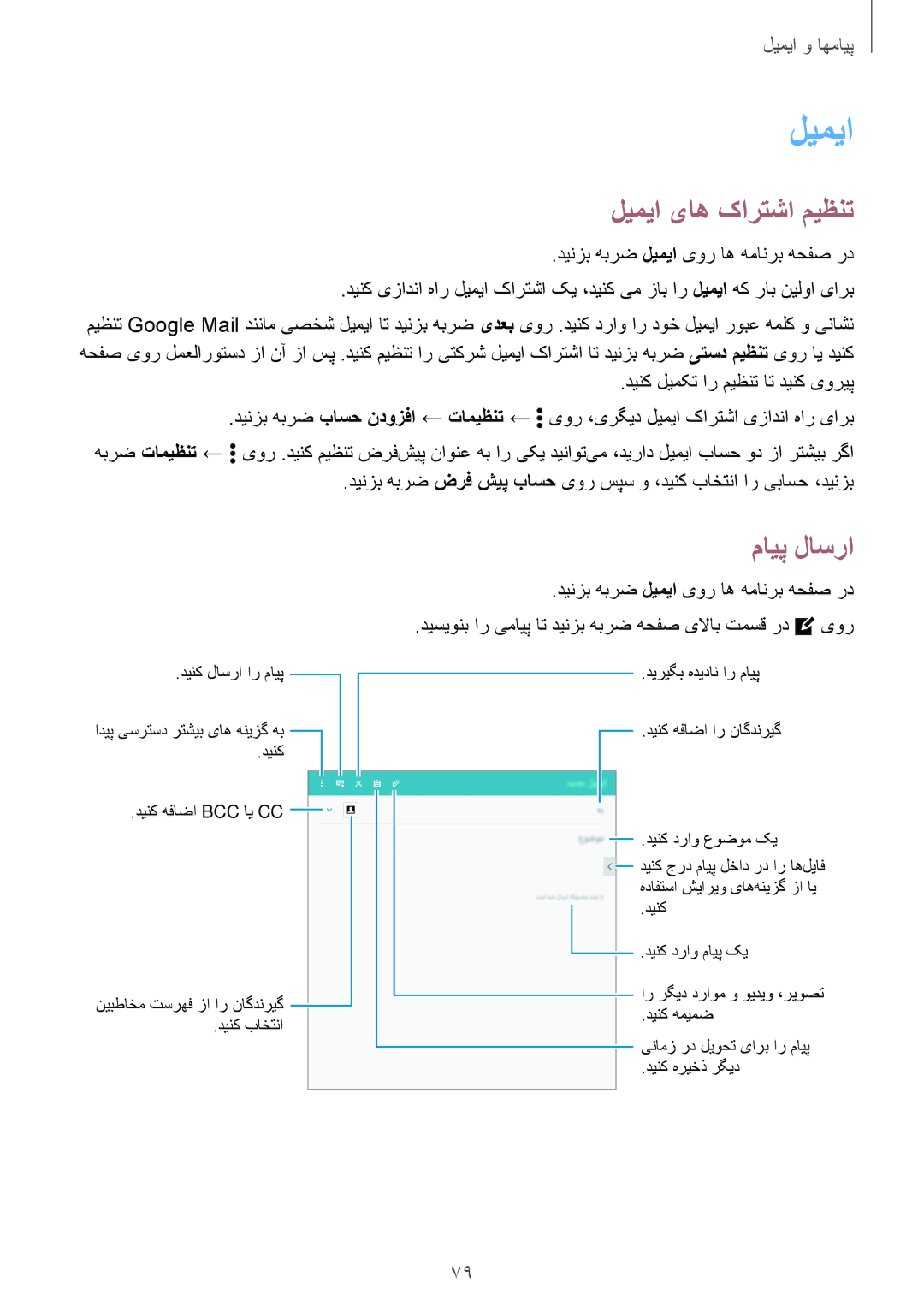 Samsung SM-T705NTSAKSA manual لیمیا, ليميا یاه کارتشا ميظنت 