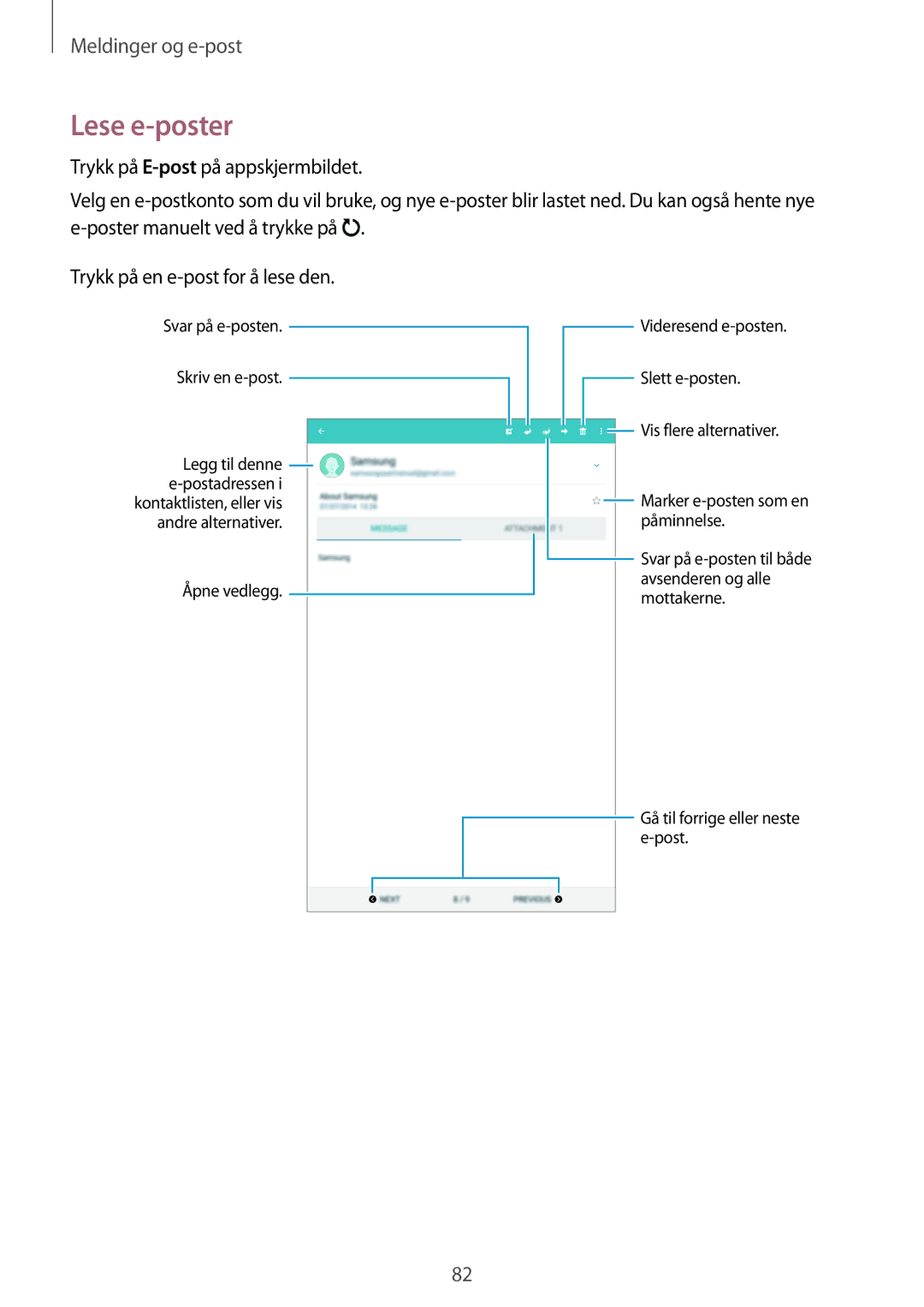 Samsung SM-T705NHAANEE, SM-T705NTSANEE, SM-T705NLSANEE, SM-T705NZWANEE manual Lese e-poster 