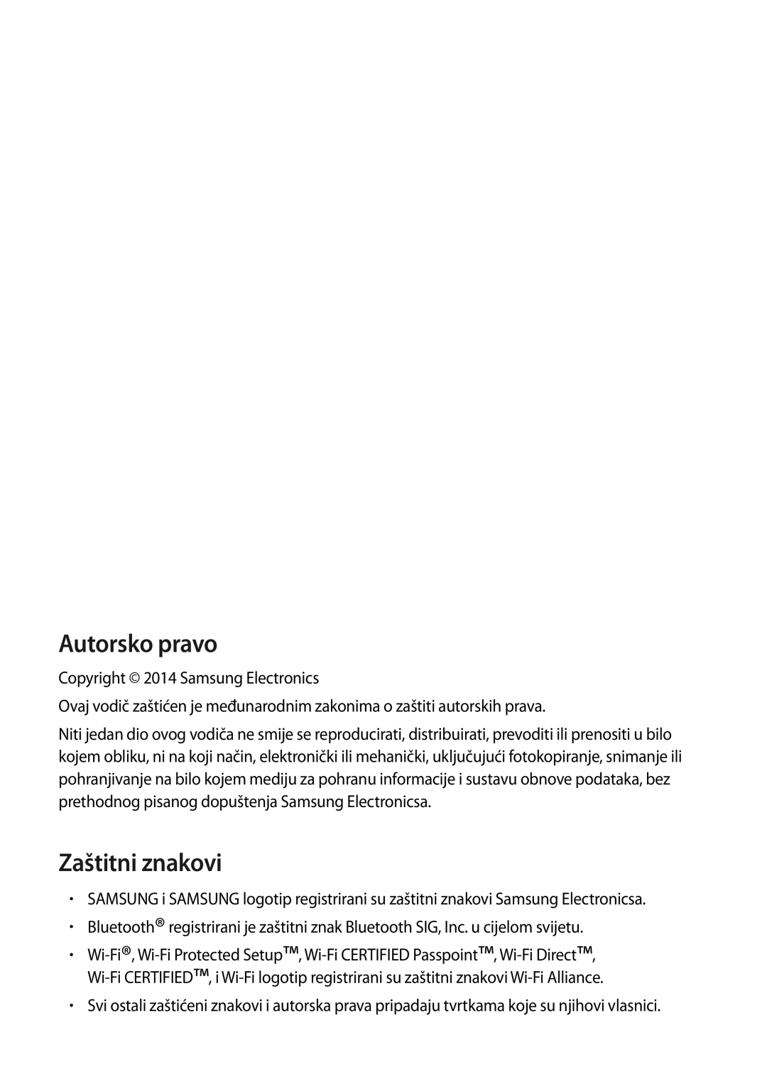 Samsung SM-T705NTSASEE, SM-T705NZWASEE manual Autorsko pravo 