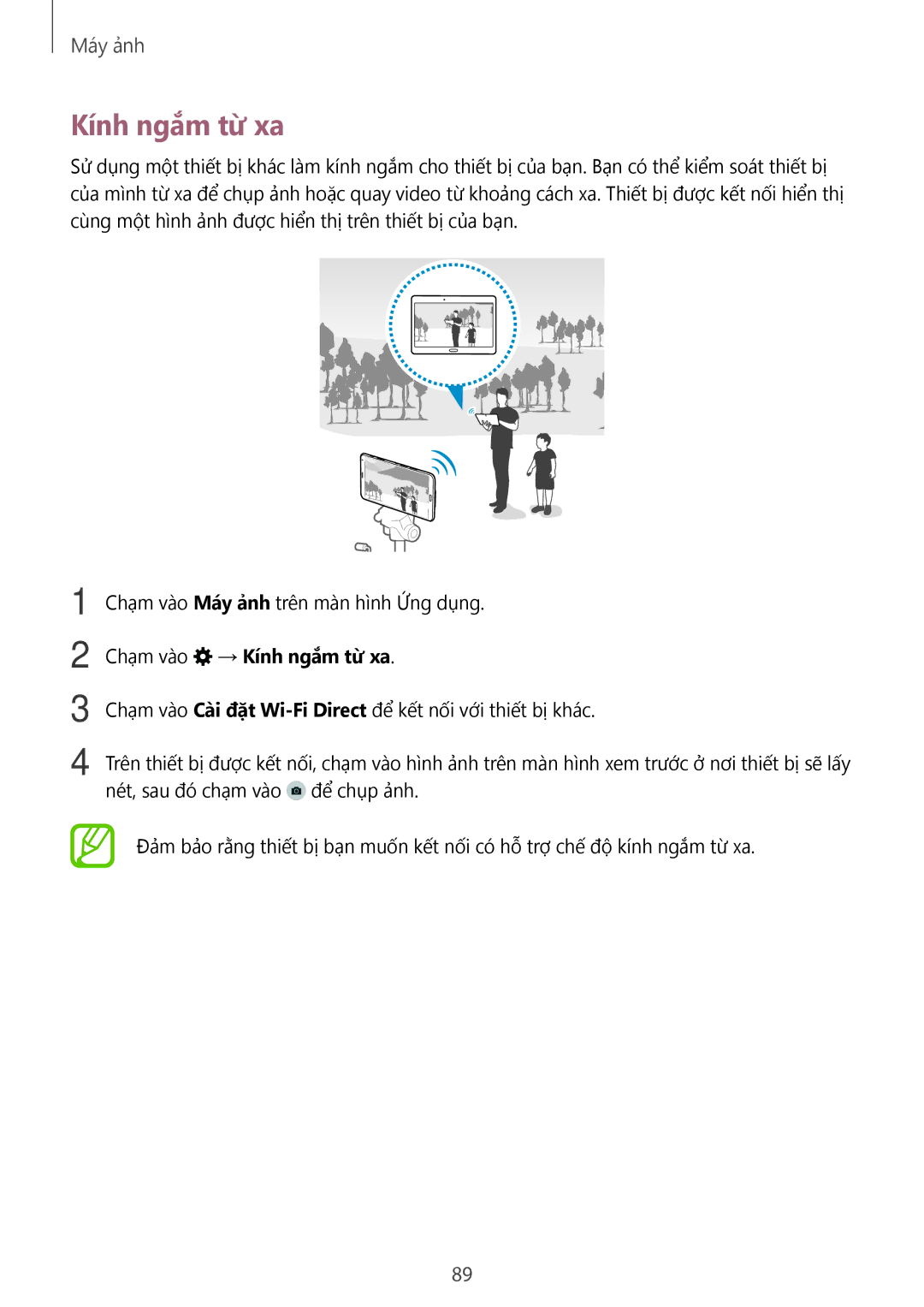 Samsung SM-T705NZWAXXV, SM-T705NTSAXXV manual Chạm vào → Kính ngắm từ̀ xa 