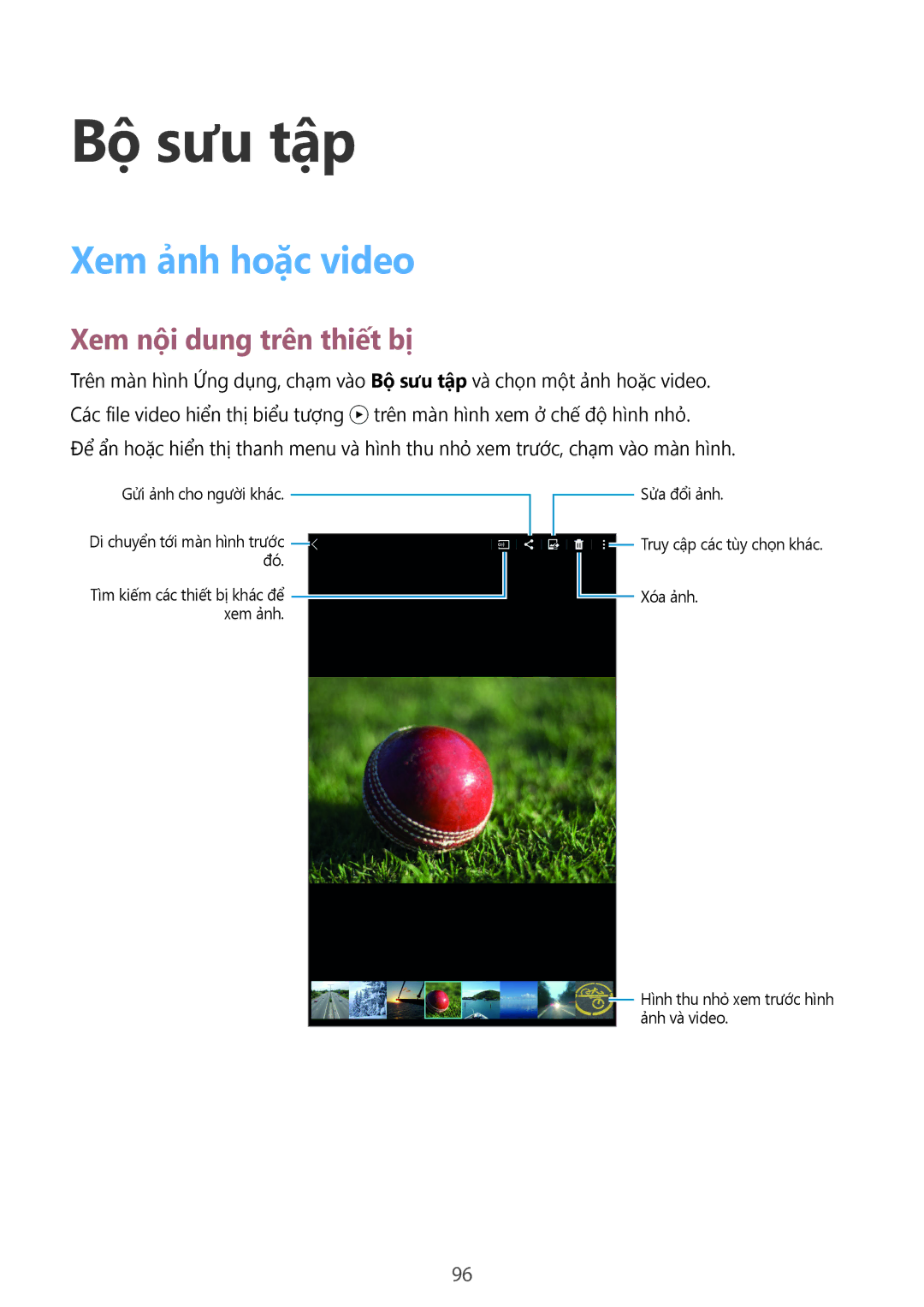 Samsung SM-T705NTSAXXV, SM-T705NZWAXXV manual Bộ sưu tập, Xem ảnh hoặc video, Xem nội dung trên thiết bị 