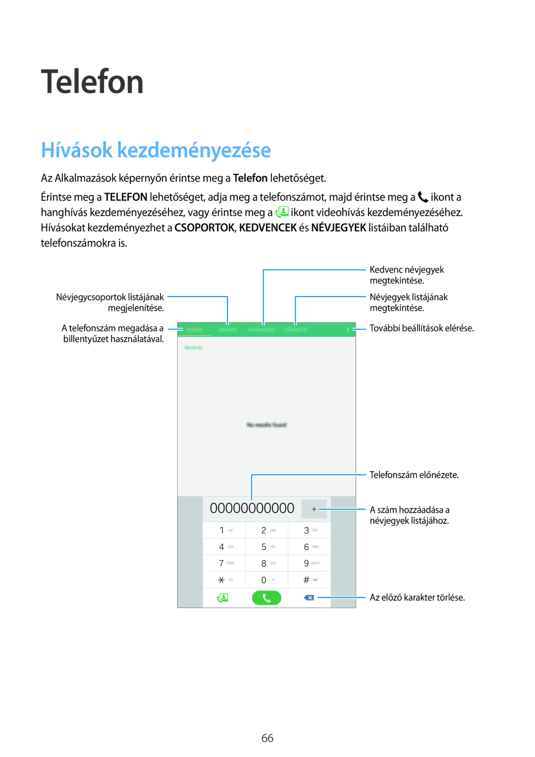 Samsung SM-T705NTSAXEZ, SM-T705NZWAATO, SM-T705NZWAXEO, SM-T705NZWAEUR, SM-T705NTSAATO manual Telefon, Hívások kezdeményezése 