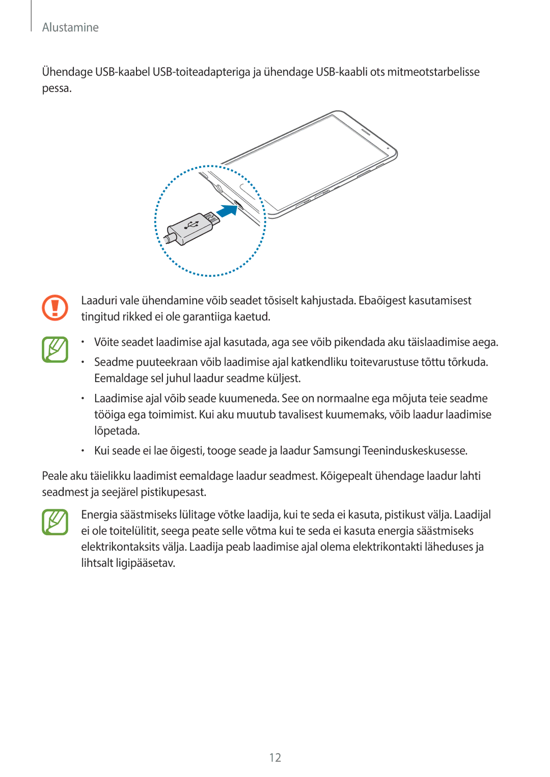 Samsung SM-T705NZWASEB, SM-T705NTSASEB manual Alustamine 