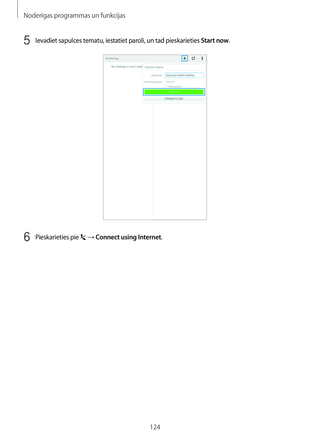 Samsung SM-T705NZWASEB, SM-T705NTSASEB manual Pieskarieties pie →Connect using Internet 