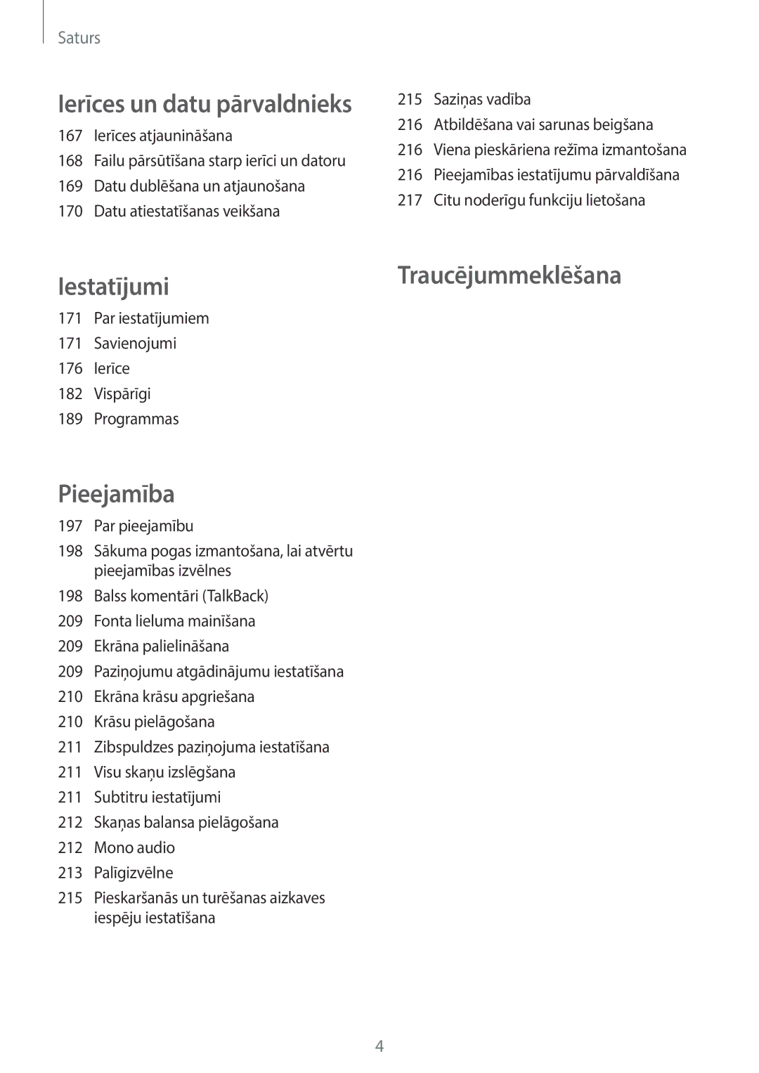 Samsung SM-T705NZWASEB, SM-T705NTSASEB manual Iestatījumi 