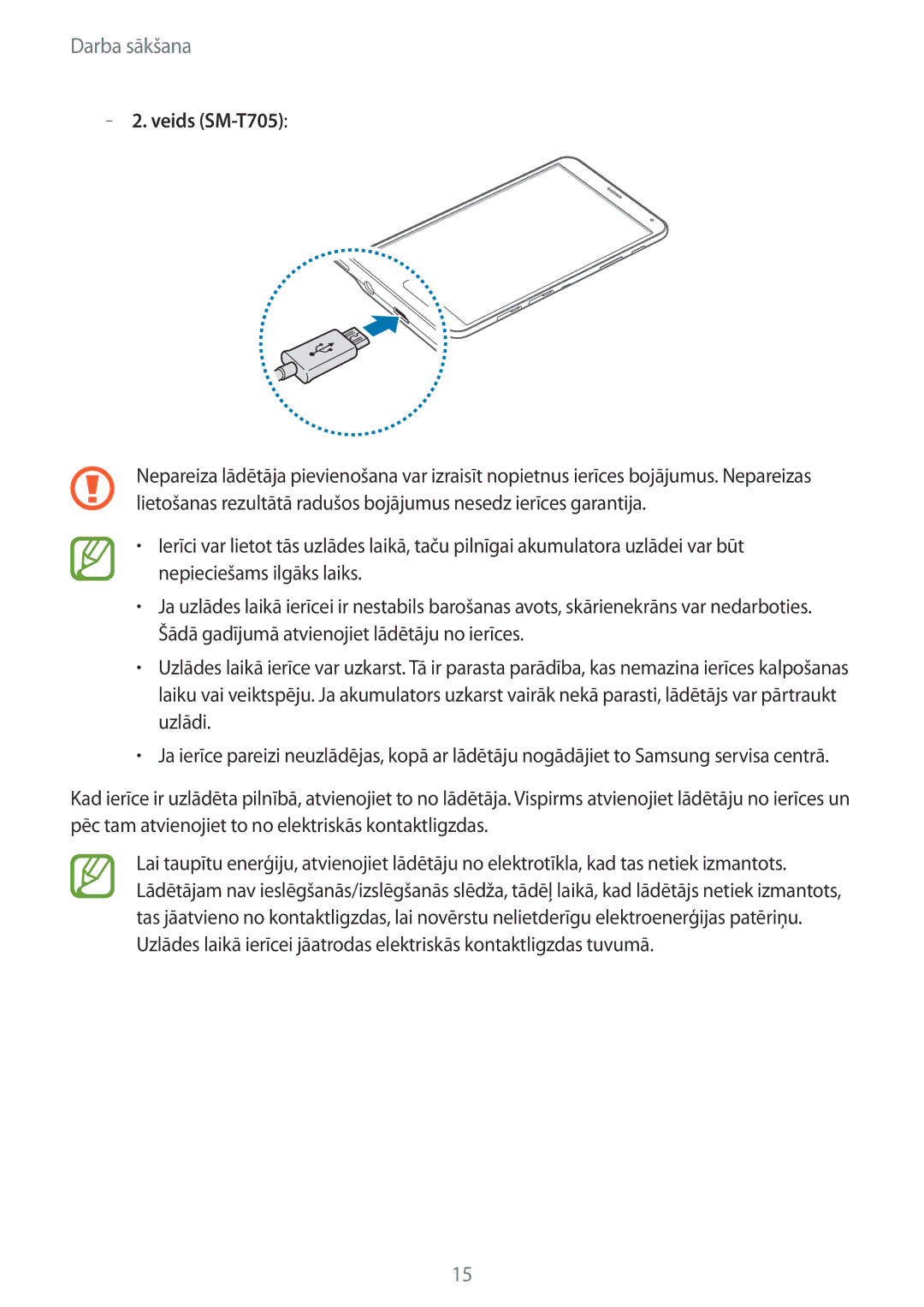 Samsung SM-T705NZWASEB, SM-T805NZWASEB, SM-T705NTSASEB, SM-T805NTSASEB, SM-T805NHAASEB manual Darba sākšana 