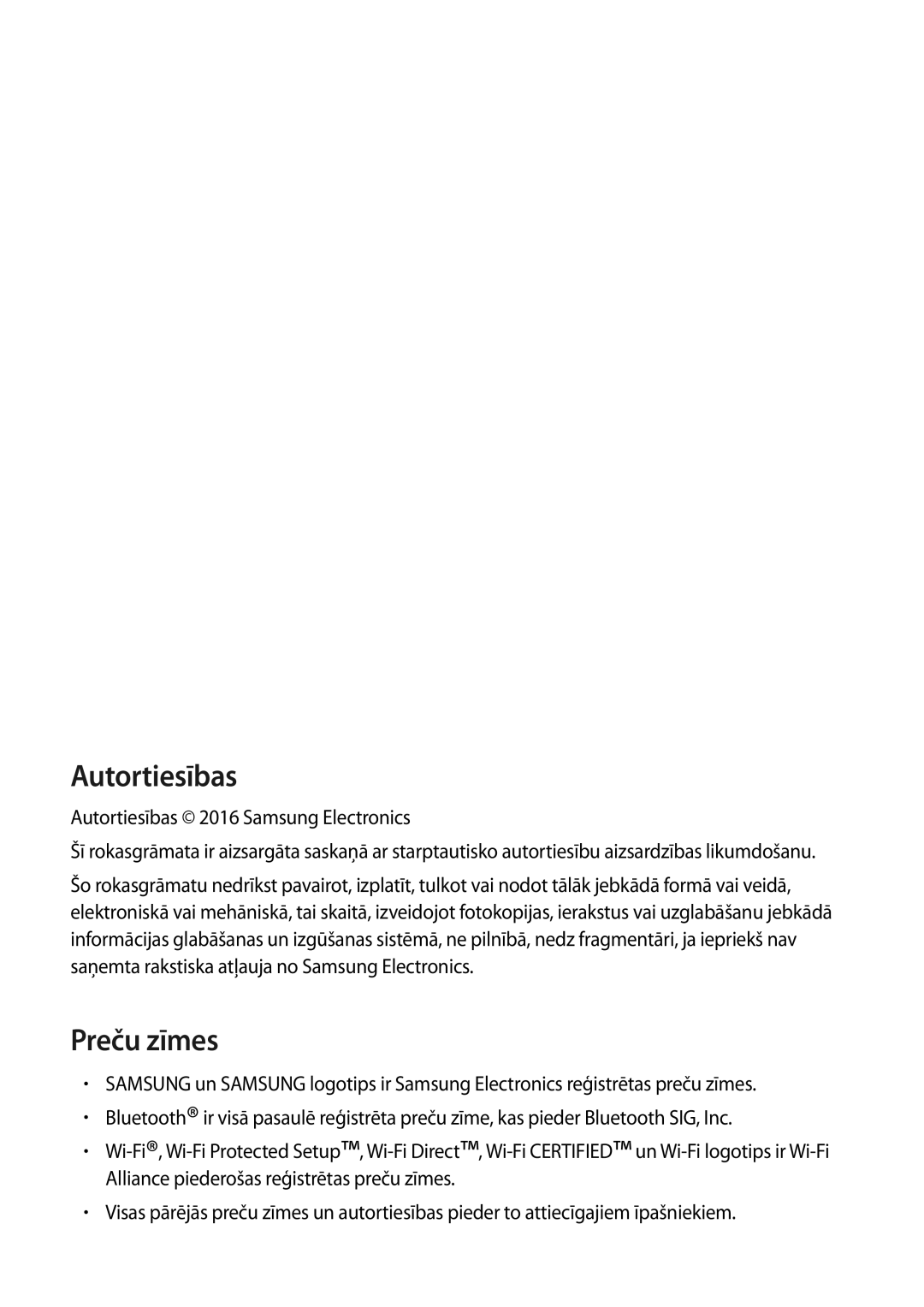 Samsung SM-T705NZWASEB, SM-T805NZWASEB, SM-T705NTSASEB, SM-T805NTSASEB, SM-T805NHAASEB manual Autortiesības 