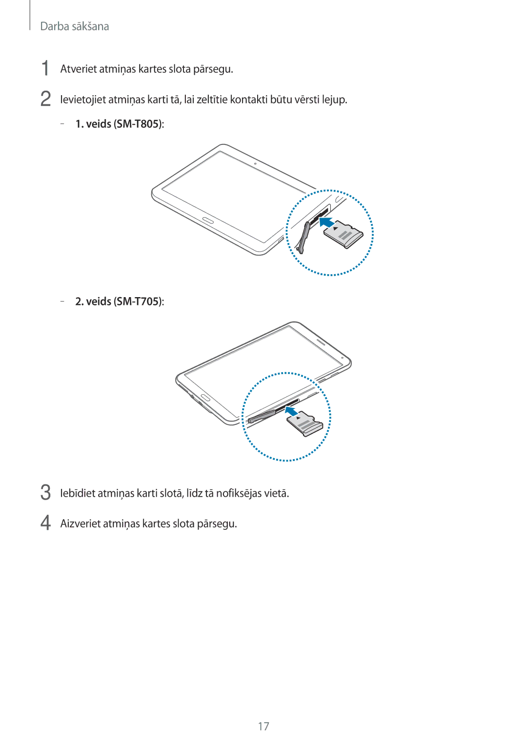 Samsung SM-T705NTSASEB, SM-T705NZWASEB, SM-T805NZWASEB, SM-T805NTSASEB, SM-T805NHAASEB manual Veids SM-T805 Veids SM-T705 