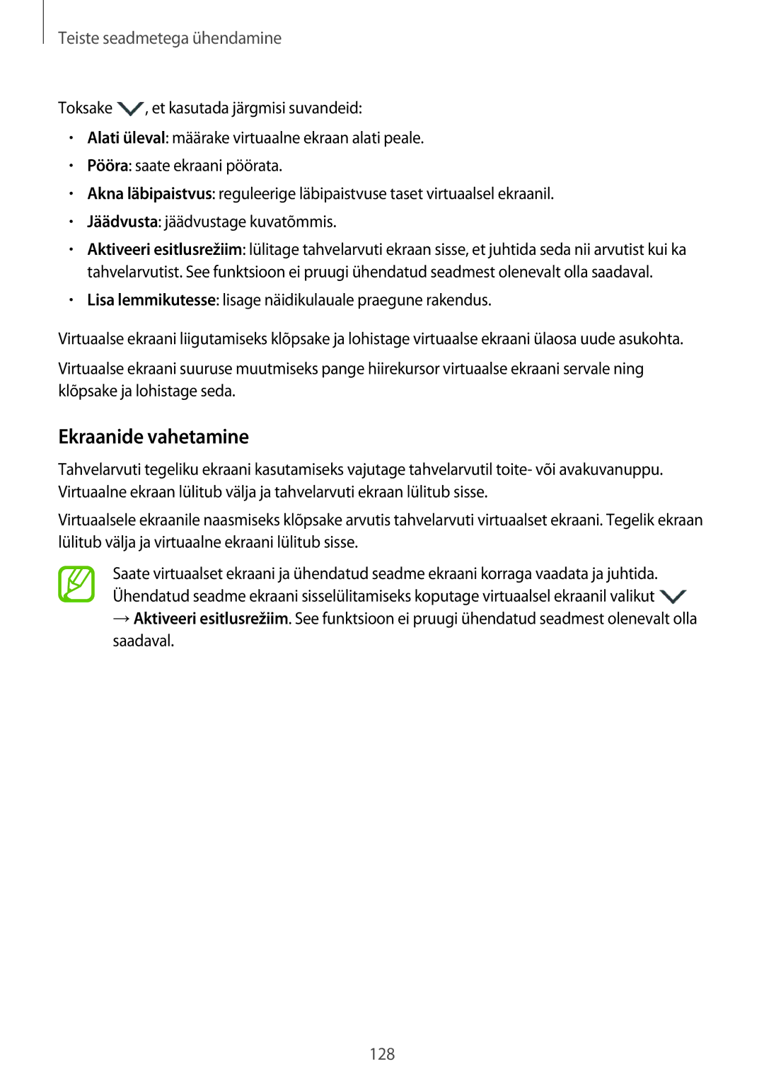 Samsung SM-T805NTSASEB, SM-T705NZWASEB manual Ekraanide vahetamine, Lisa lemmikutesse lisage näidikulauale praegune rakendus 