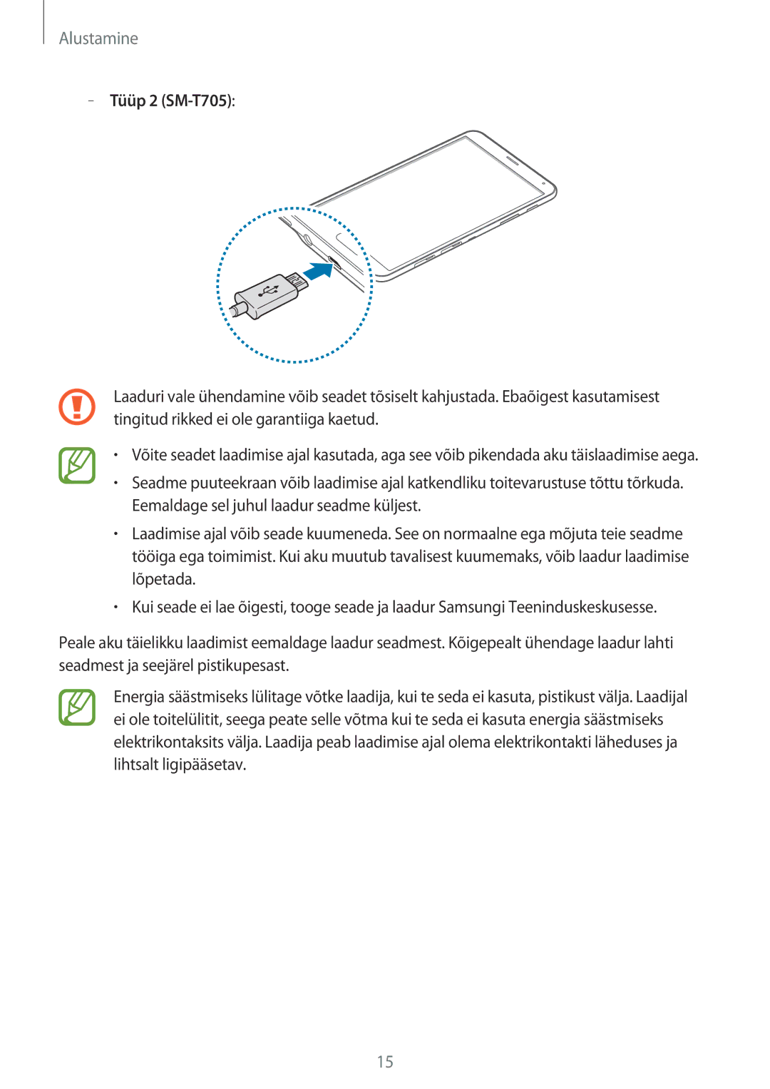 Samsung SM-T705NZWASEB, SM-T805NZWASEB, SM-T705NTSASEB, SM-T805NTSASEB, SM-T805NHAASEB manual Alustamine 