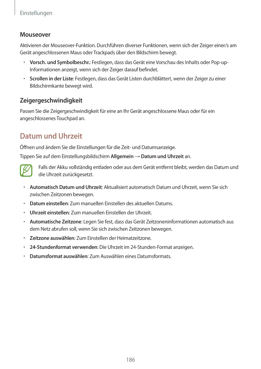 Samsung SM-T705NHAADBT, SM-T705NZWATPH, SM-T705NZWASEB, SM-T705NZWAATO Datum und Uhrzeit, Mouseover, Zeigergeschwindigkeit 