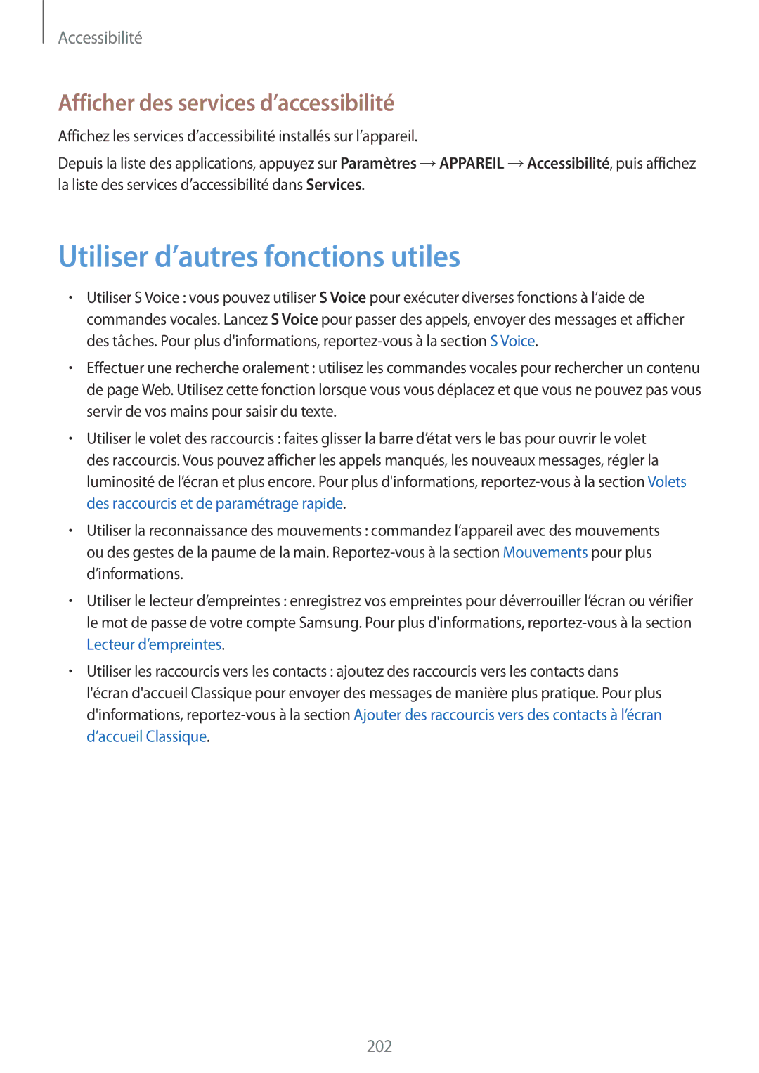 Samsung SM-T705NZWAXEF manual Utiliser d’autres fonctions utiles, Afficher des services d’accessibilité 