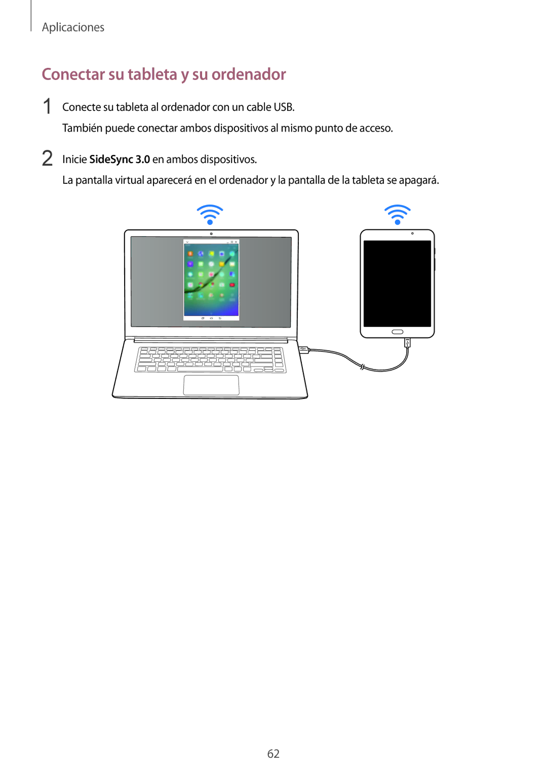 Samsung SM-T710NZKEPHE, SM-T710NZWEPHE manual Conectar su tableta y su ordenador 