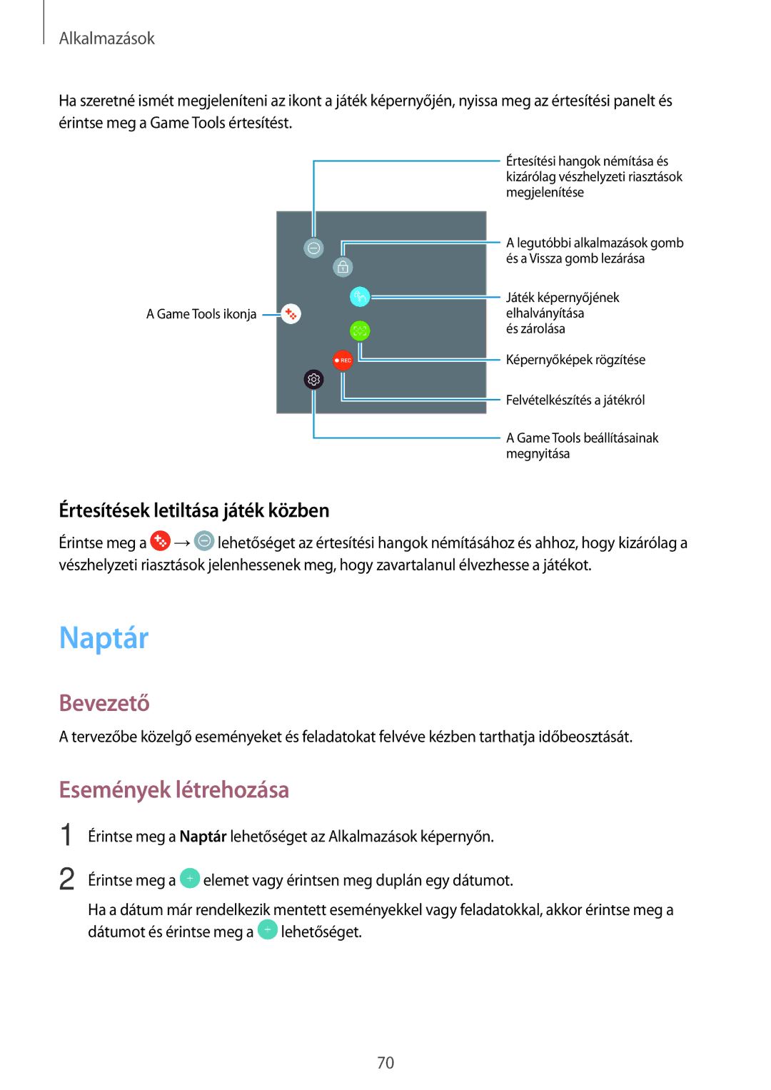 Samsung SM-T710NZWEXEH, SM-T710NZKEXEH, SM-T810NZKEXEH, SM-T810NZWEXEH manual Naptár, Események létrehozása 