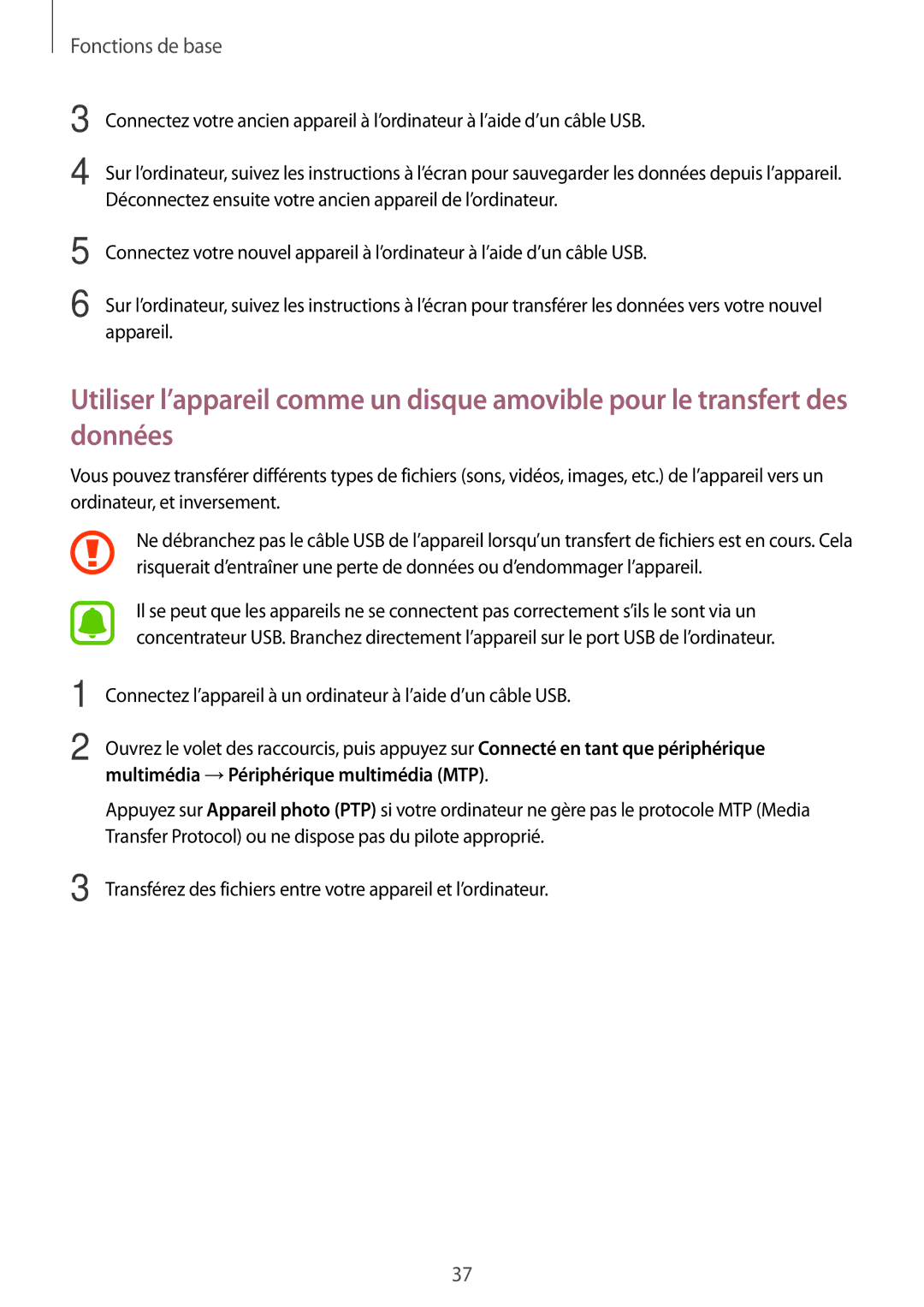 Samsung SM-T710NZKEXEF, SM-T710NZWEXEF manual Fonctions de base 