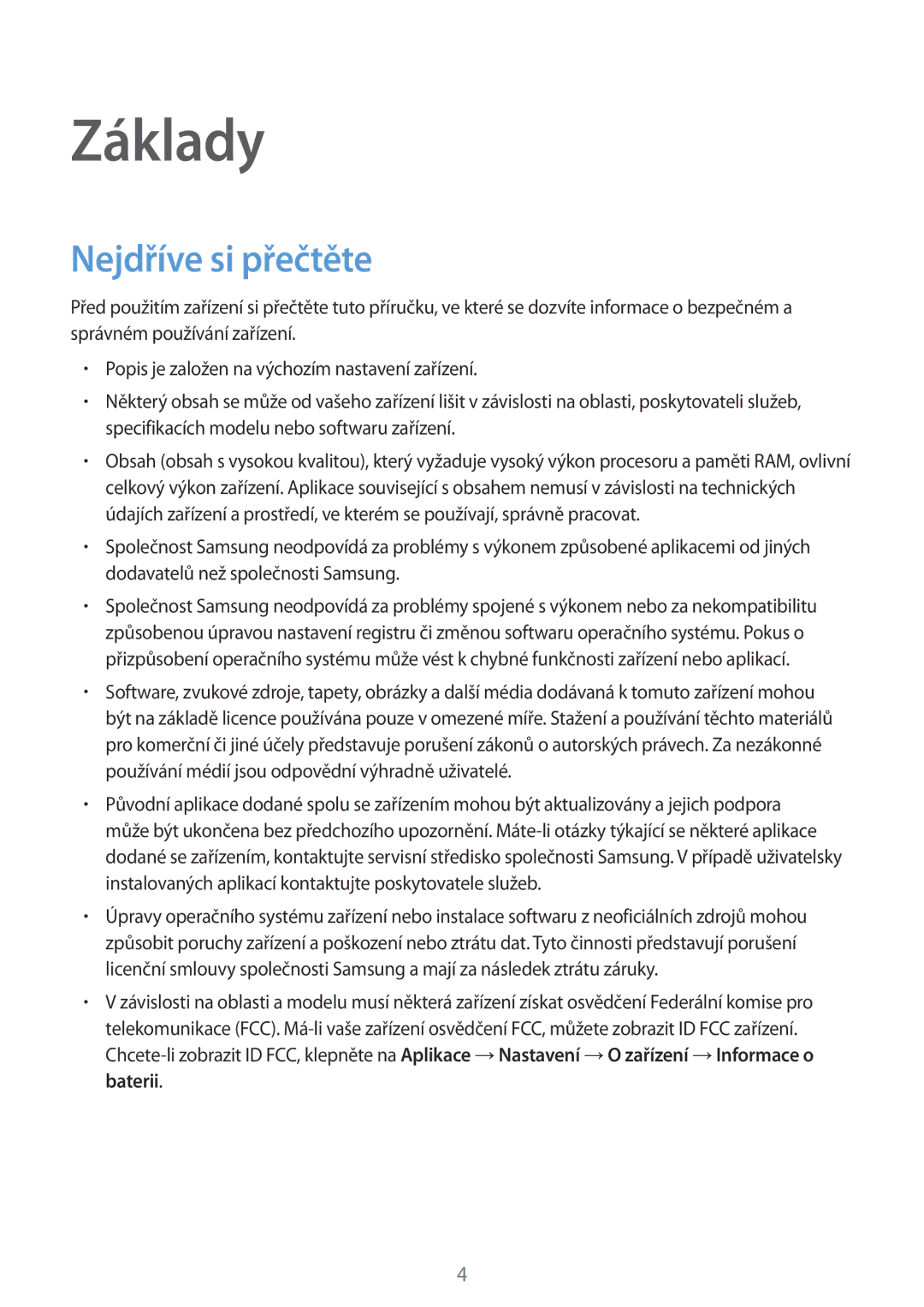 Samsung SM-T713NZKEXEZ, SM-T813NZKEXEZ manual Základy, Nejdříve si přečtěte 