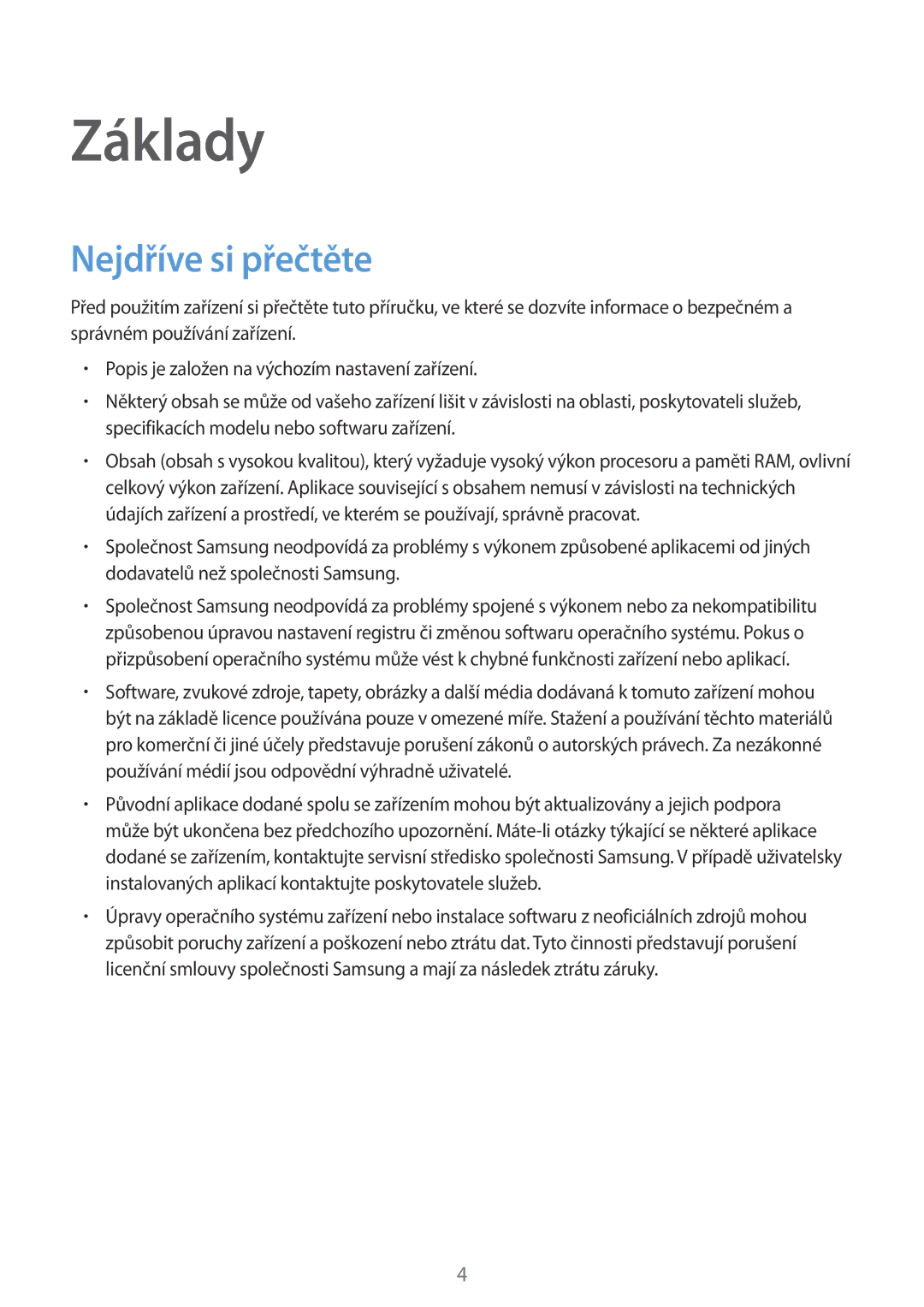 Samsung SM-T713NZKEXEZ, SM-T813NZKEXEZ manual Základy, Nejdříve si přečtěte 