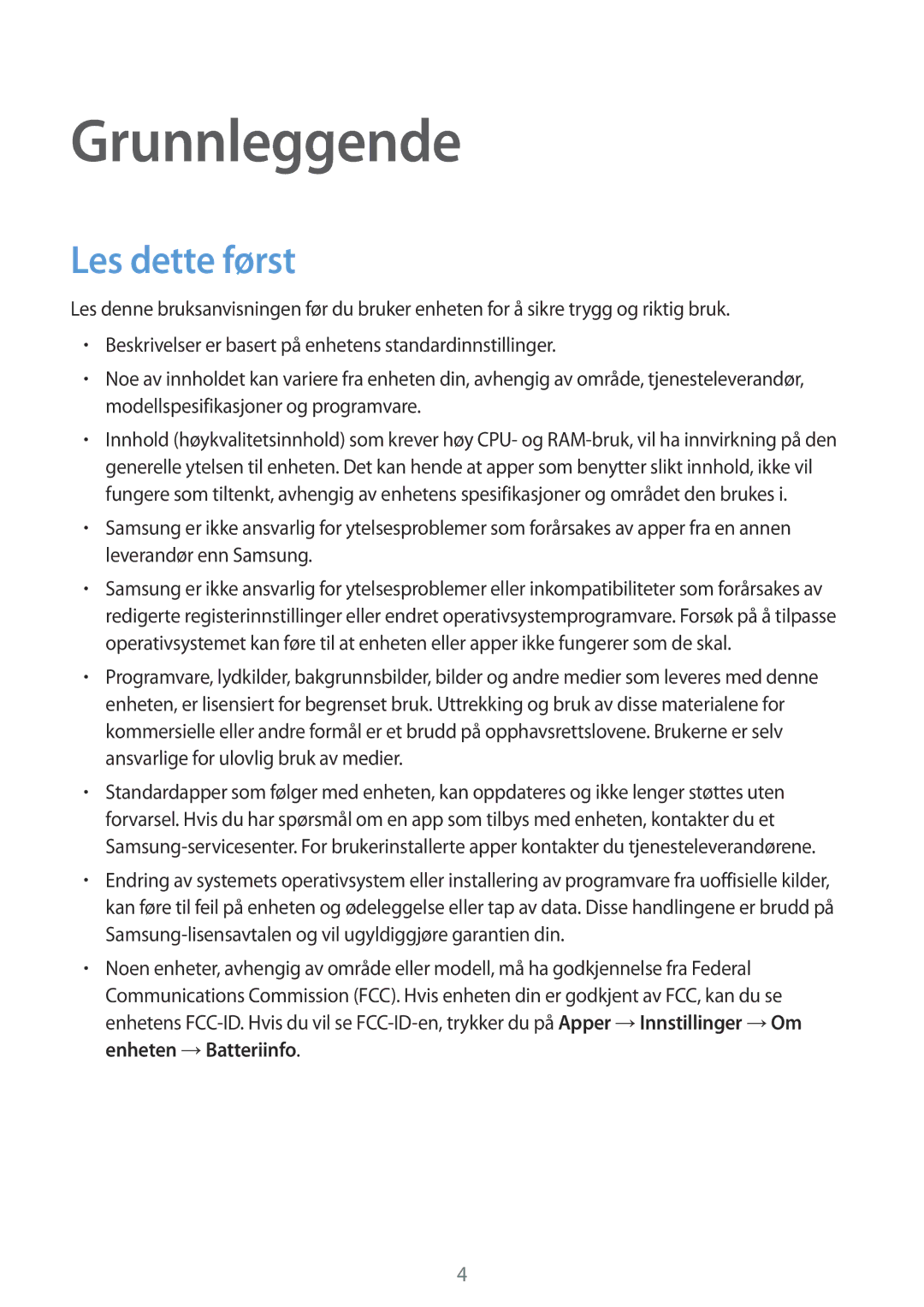 Samsung SM-T713NZWENEE, SM-T813NZKENEE, SM-T713NZKENEE, SM-T813NZWENEE manual Grunnleggende, Les dette først 