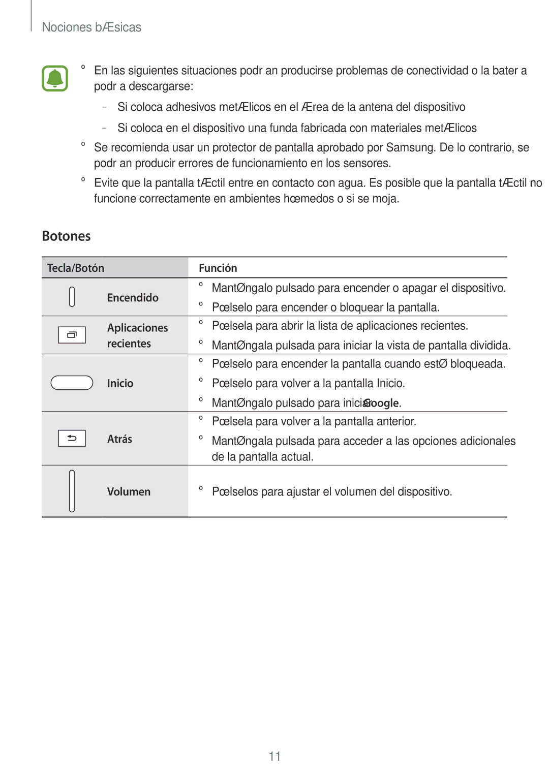 Samsung SM-T713NZKEPHE, SM-T713NZWEPHE, SM-T813NZKEPHE, SM-T813NZWEPHE manual Botones 