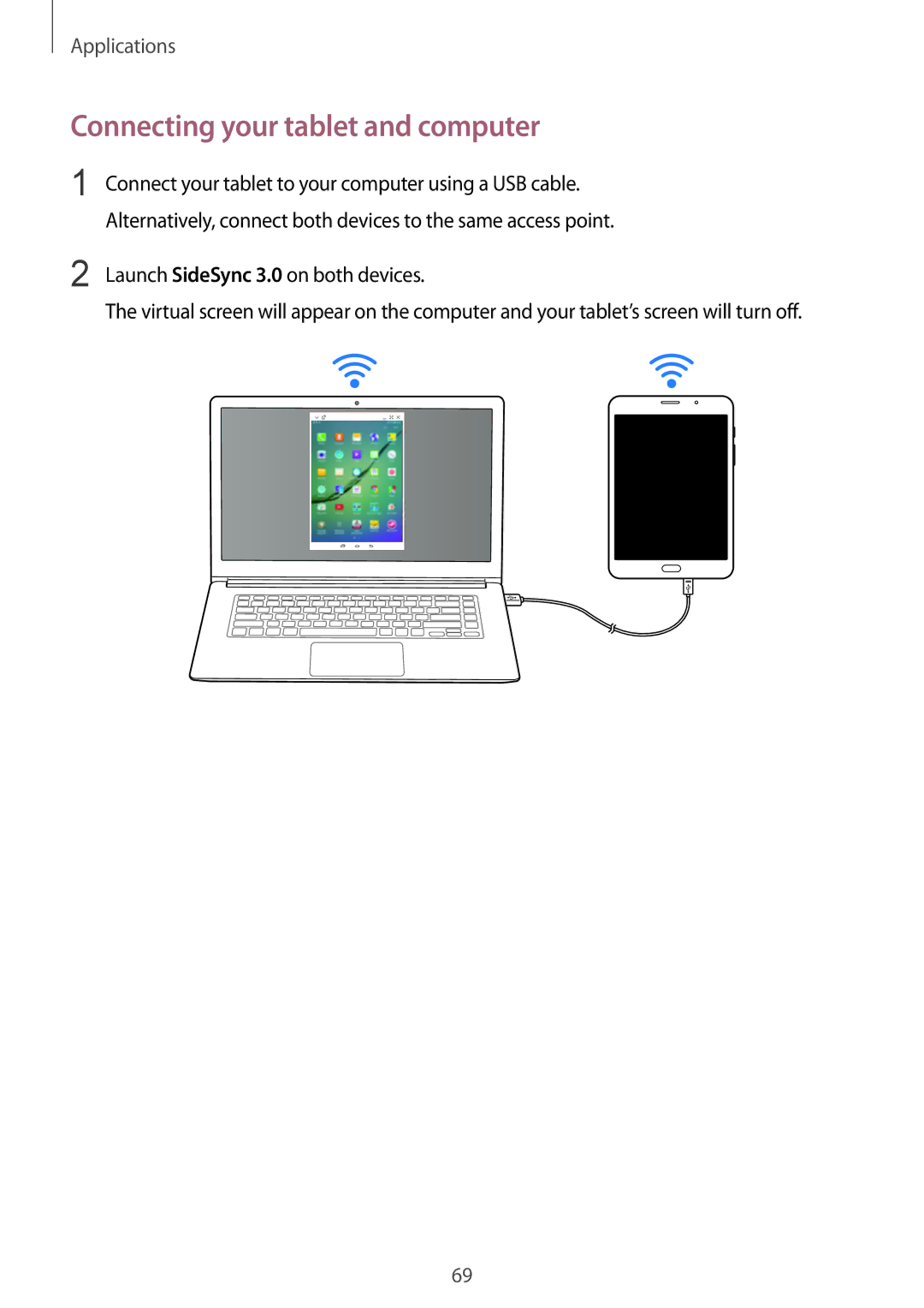 Samsung SM-T715NZKEXSK, SM-T715NZKEDBT, SM-T715NZWEDBT, SM-T715NZWEXEF, SM-T715NZKEXEO Connecting your tablet and computer 