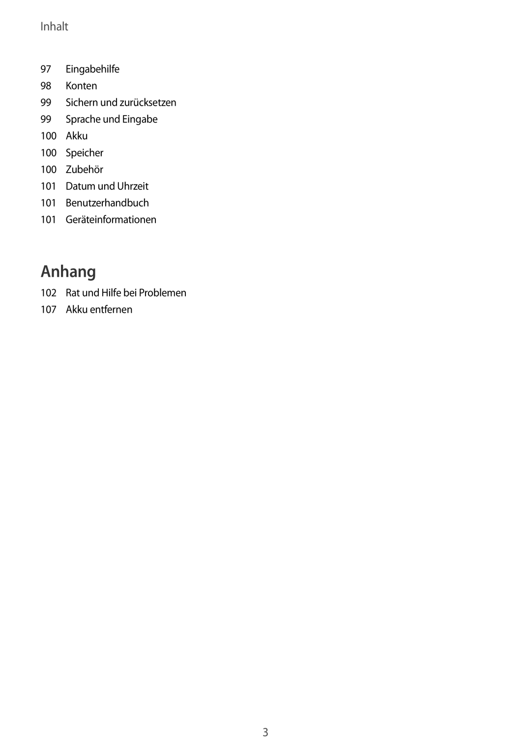 Samsung SM-T715NZWEDBT, SM-T715NZKEDBT manual Anhang 