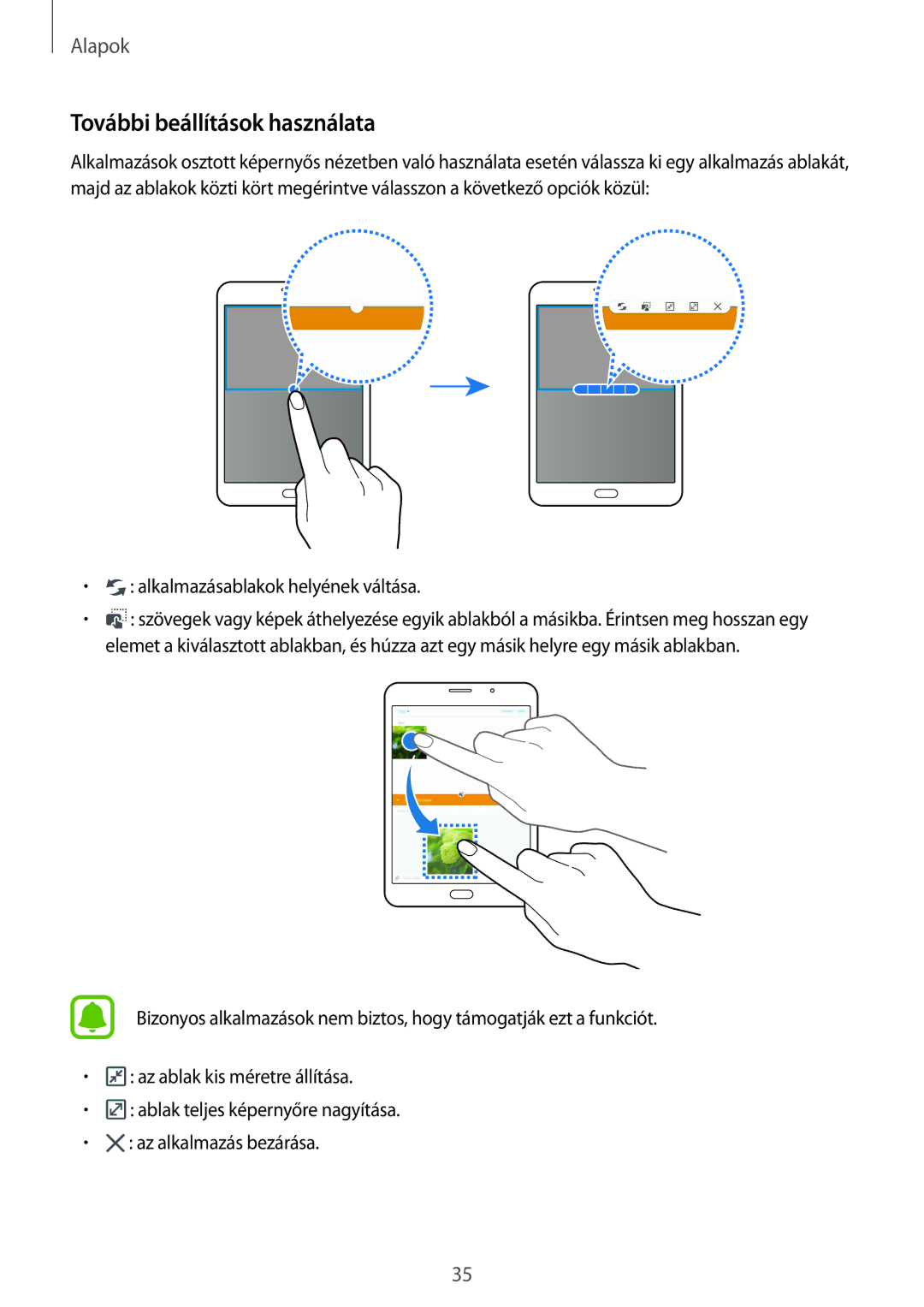 Samsung SM-T715NZWEXEH, SM-T715NZKEXEH manual További beállítások használata 