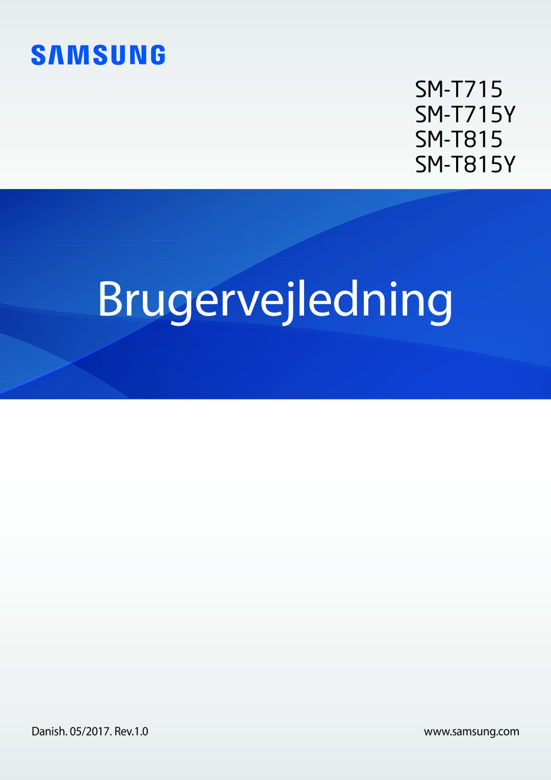 Samsung SM-T815NZWENEE, SM-T715NZWENEE manual Brugervejledning, Danish /2017. Rev.1.0 