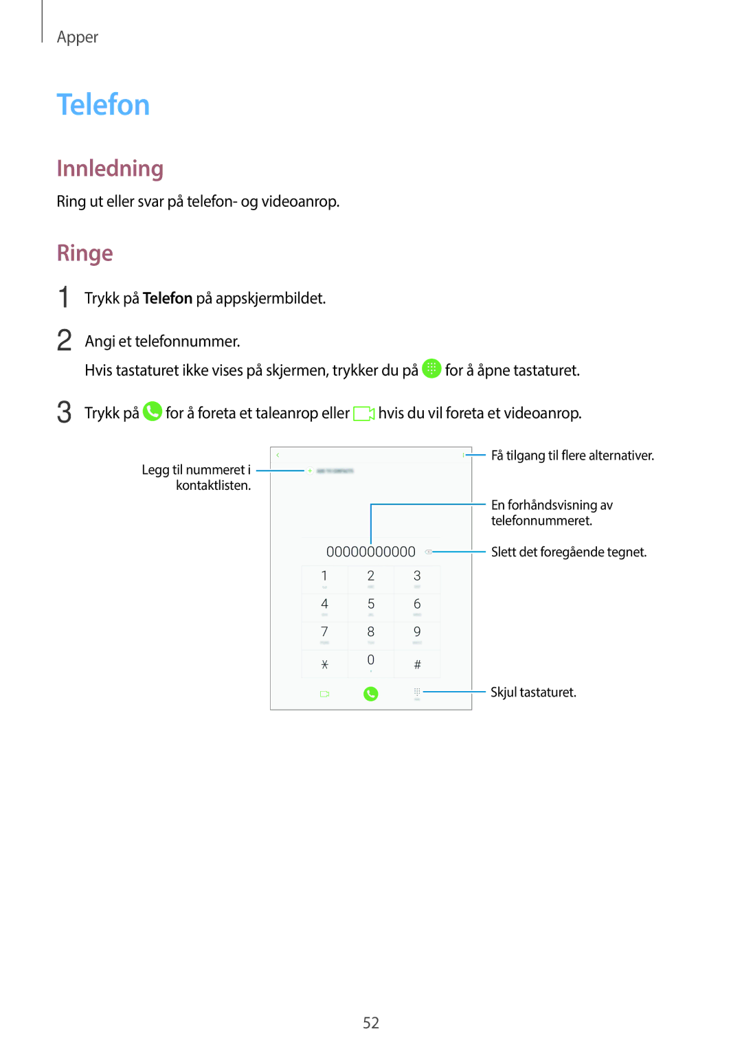 Samsung SM-T715NZWENEE, SM-T815NZWENEE manual Telefon, Ringe 