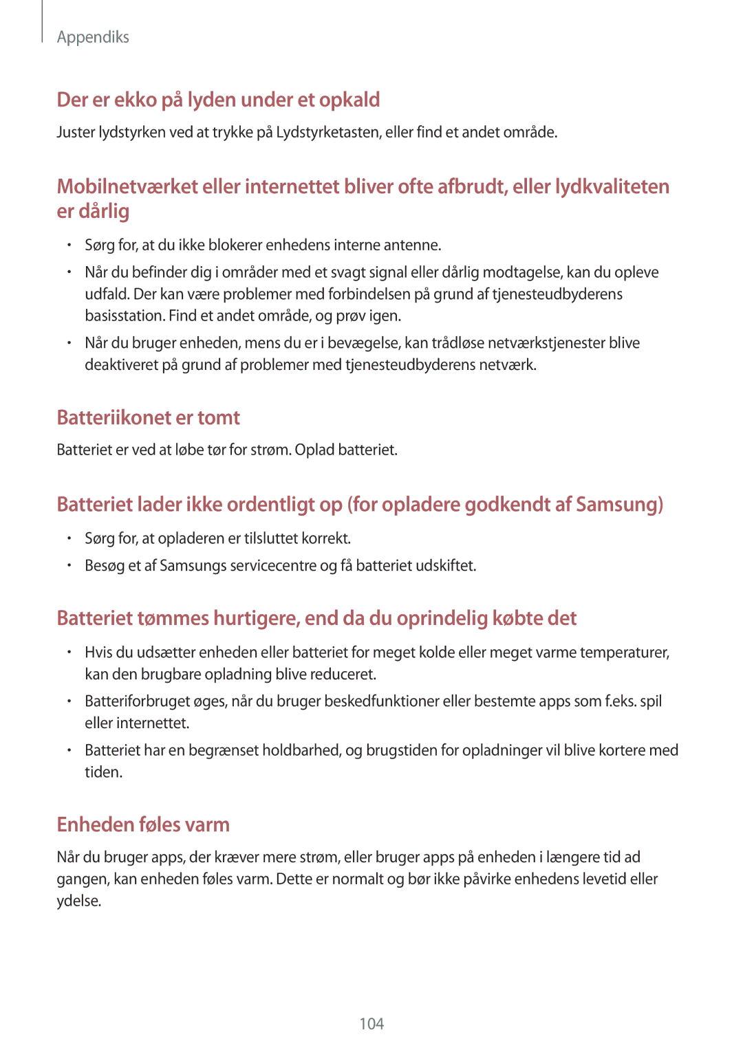 Samsung SM-T715NZWENEE manual Batteriikonet er tomt, Batteriet er ved at løbe tør for strøm. Oplad batteriet 