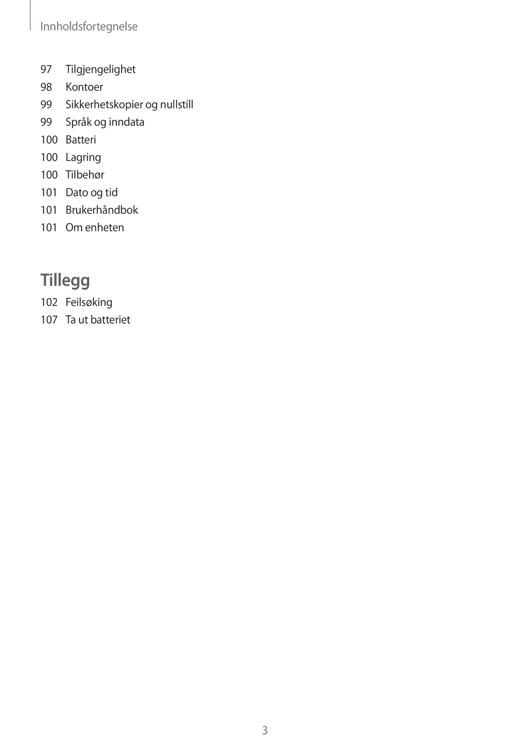 Samsung SM-T715NZWENEE manual Tillegg 