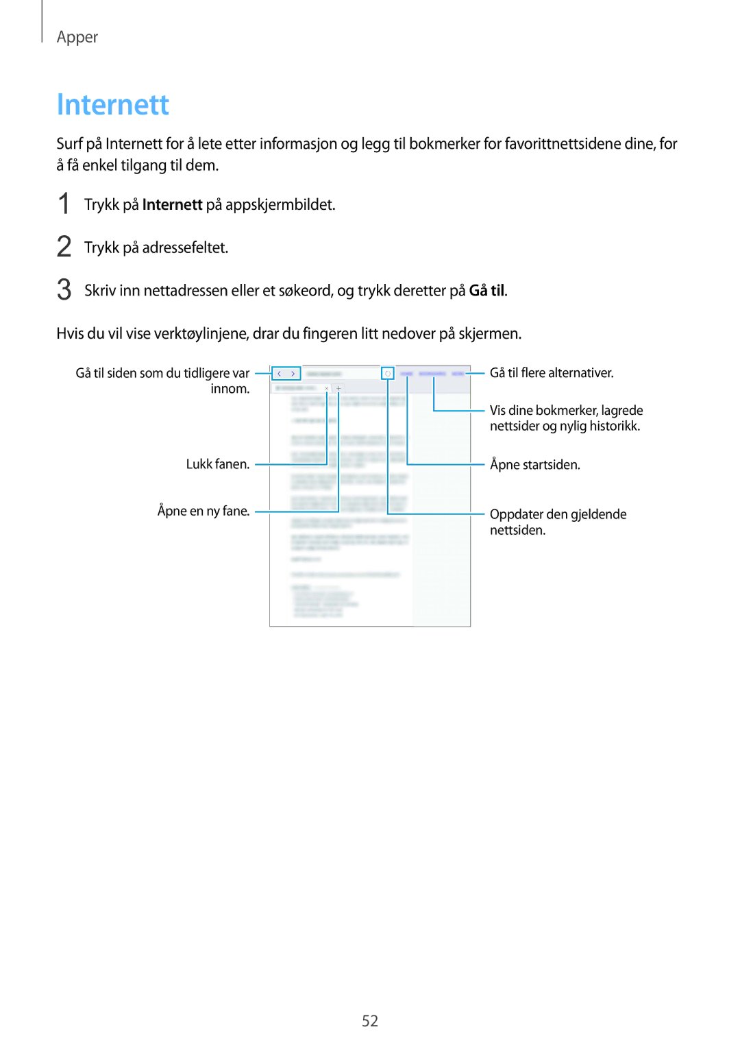 Samsung SM-T715NZWENEE manual Internett 