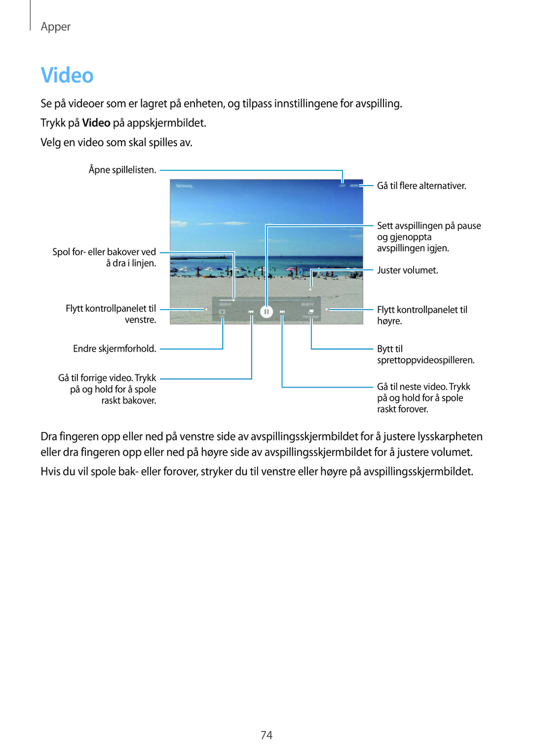 Samsung SM-T715NZWENEE manual Video 