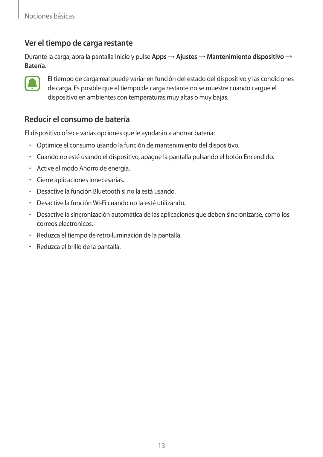 Samsung SM-T815NZWEPHE, SM-T715NZWEPHE, SM-T815NZKEPHE manual Ver el tiempo de carga restante, Reducir el consumo de batería 