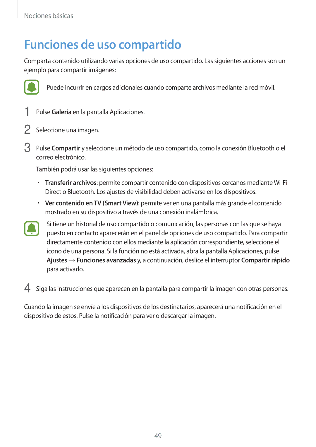 Samsung SM-T815NZWEPHE, SM-T715NZWEPHE, SM-T815NZKEPHE manual Funciones de uso compartido 