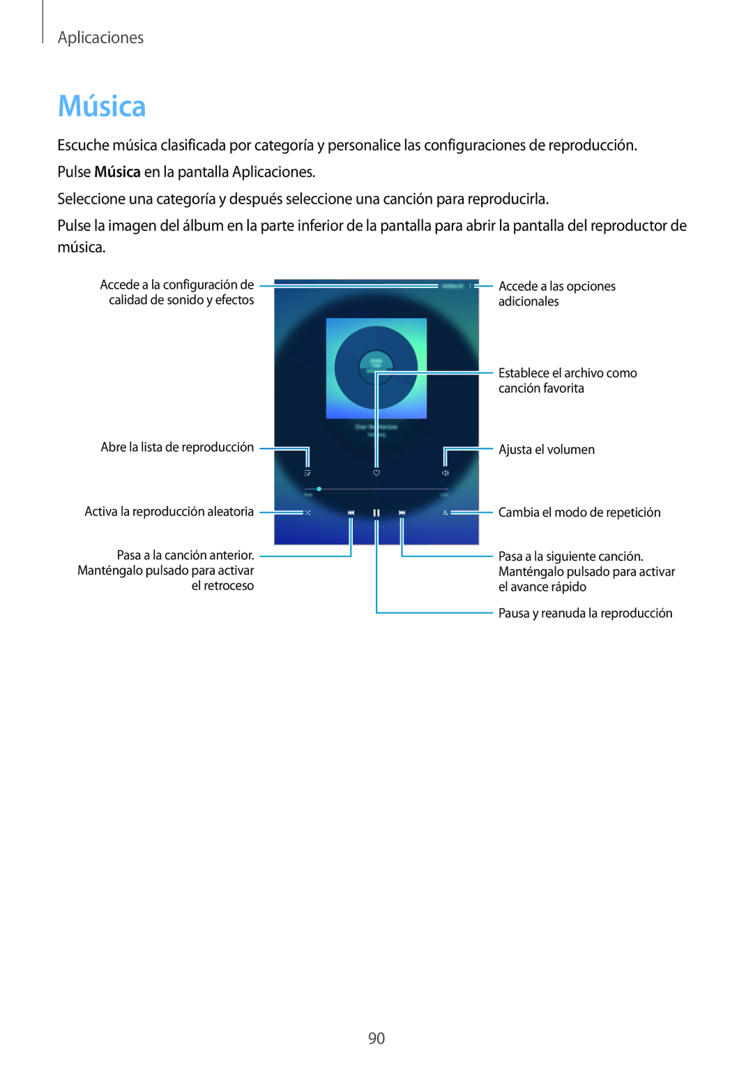 Samsung SM-T715NZWEPHE, SM-T815NZWEPHE, SM-T815NZKEPHE manual Música 