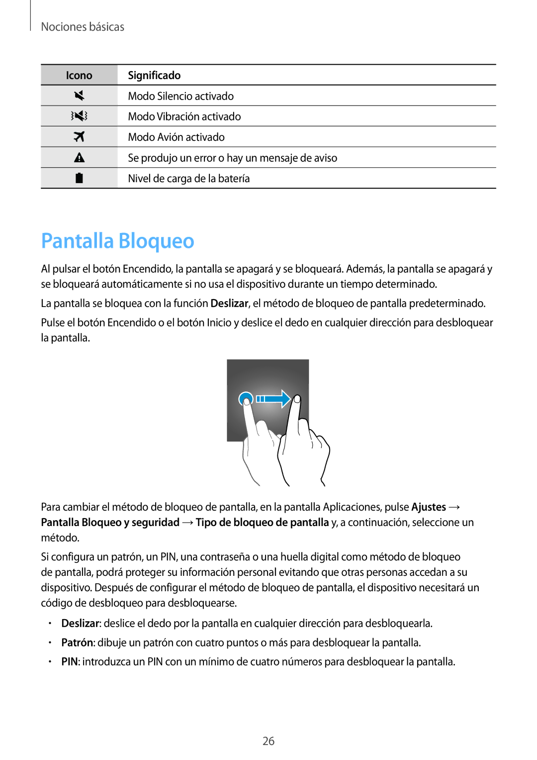 Samsung SM-T815NZKEPHE, SM-T715NZWEPHE, SM-T815NZWEPHE manual Pantalla Bloqueo 