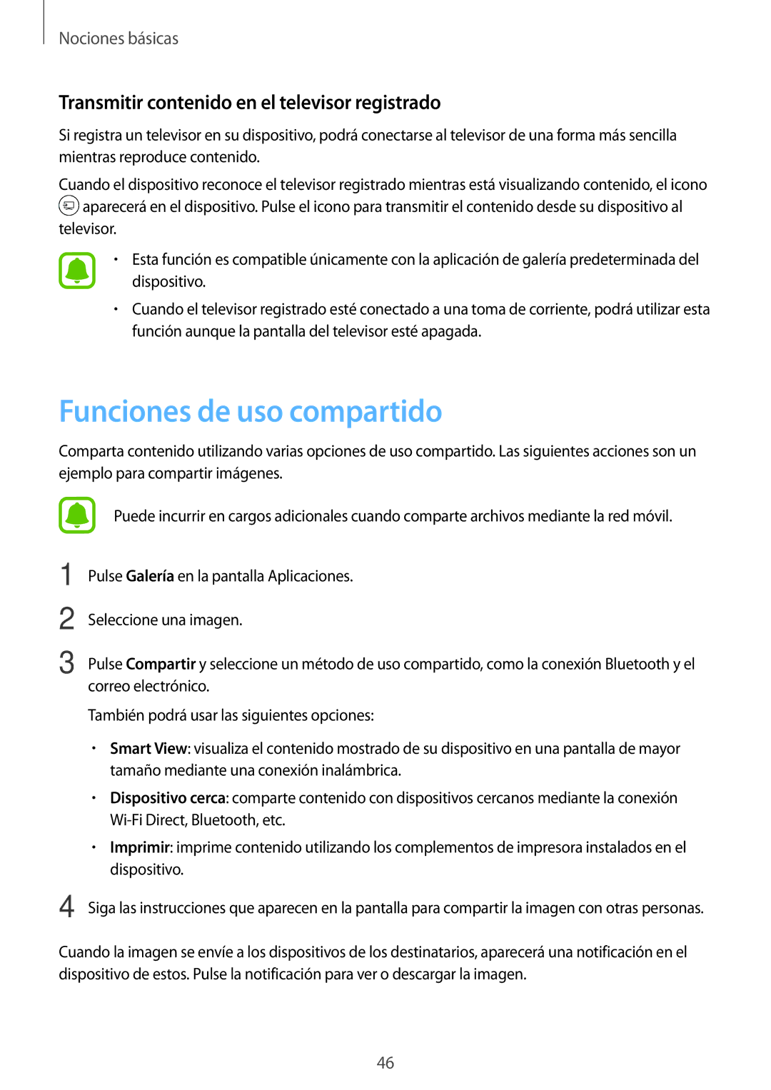 Samsung SM-T815NZWEPHE, SM-T715NZWEPHE manual Funciones de uso compartido, Transmitir contenido en el televisor registrado 